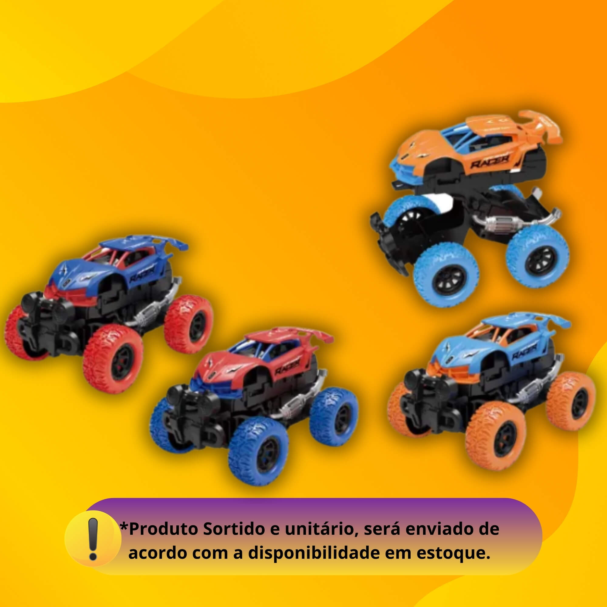Brinquedo Carro Monster Mega City Sortido e Unitário BBR - R3446