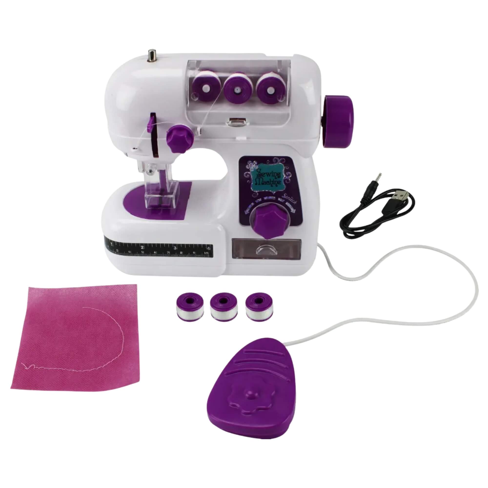 Máquina de Costura Infantil Brinquedo Educativo Rosa BBR - R3510