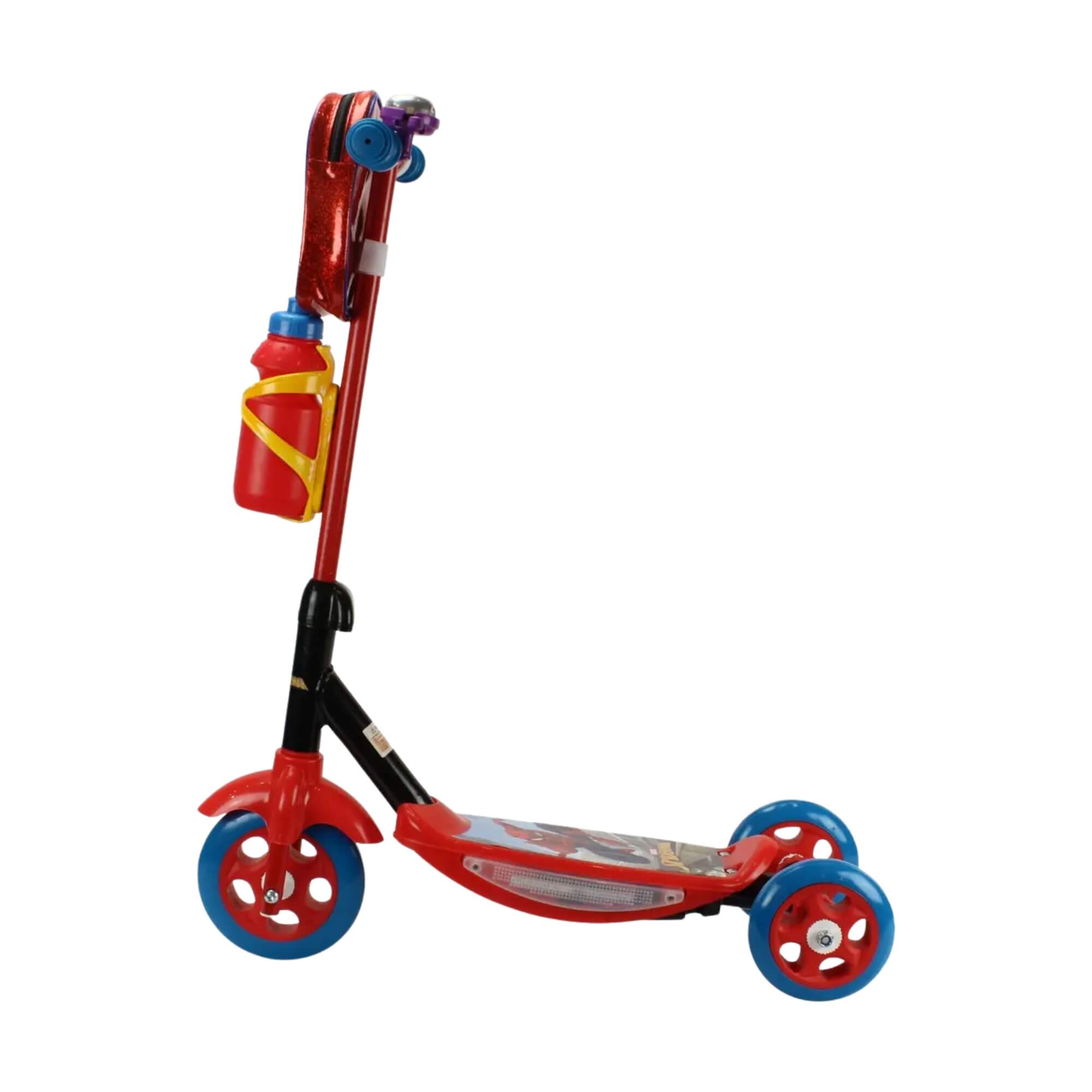 Patinete Infantil 3 Rodas Homem-Aranha Com Mochila e Garrafinha BBR - DI0017