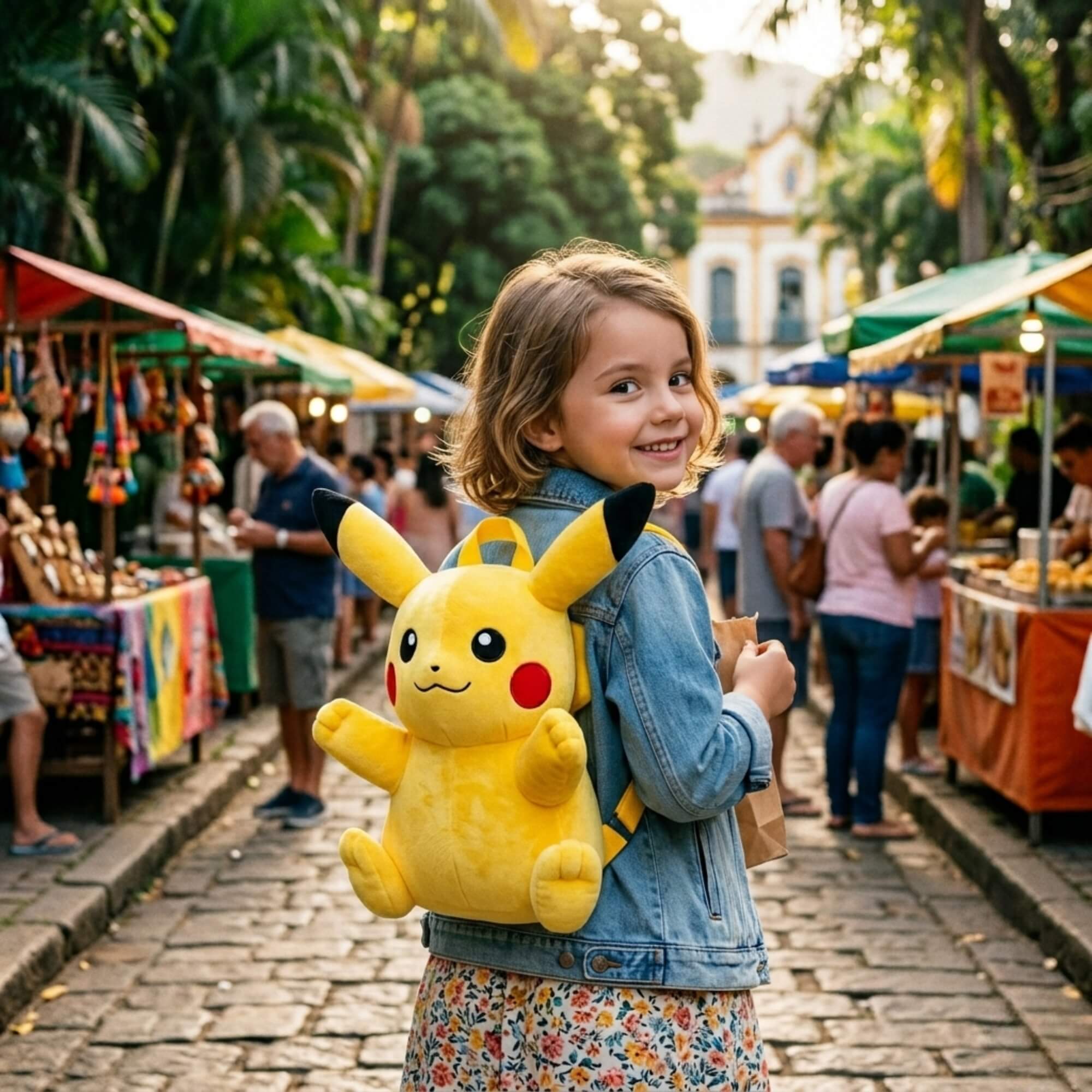 Mochila Pelúcia Infantil Pikachu Pokemon BBR - PK0001