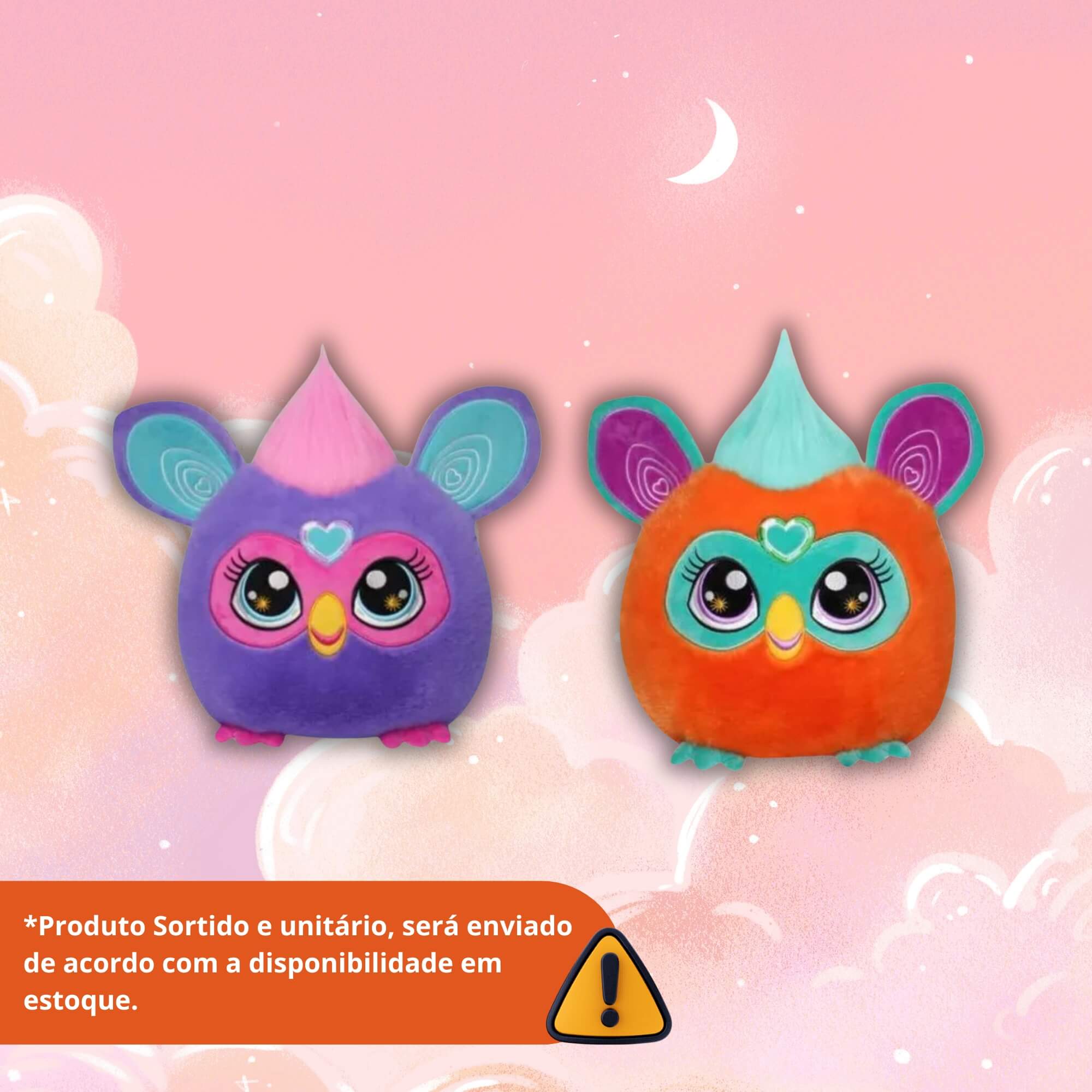 Almofada de Pelúcia Furby Sortida e Unitária Macia Decorativa BBR - HA0012