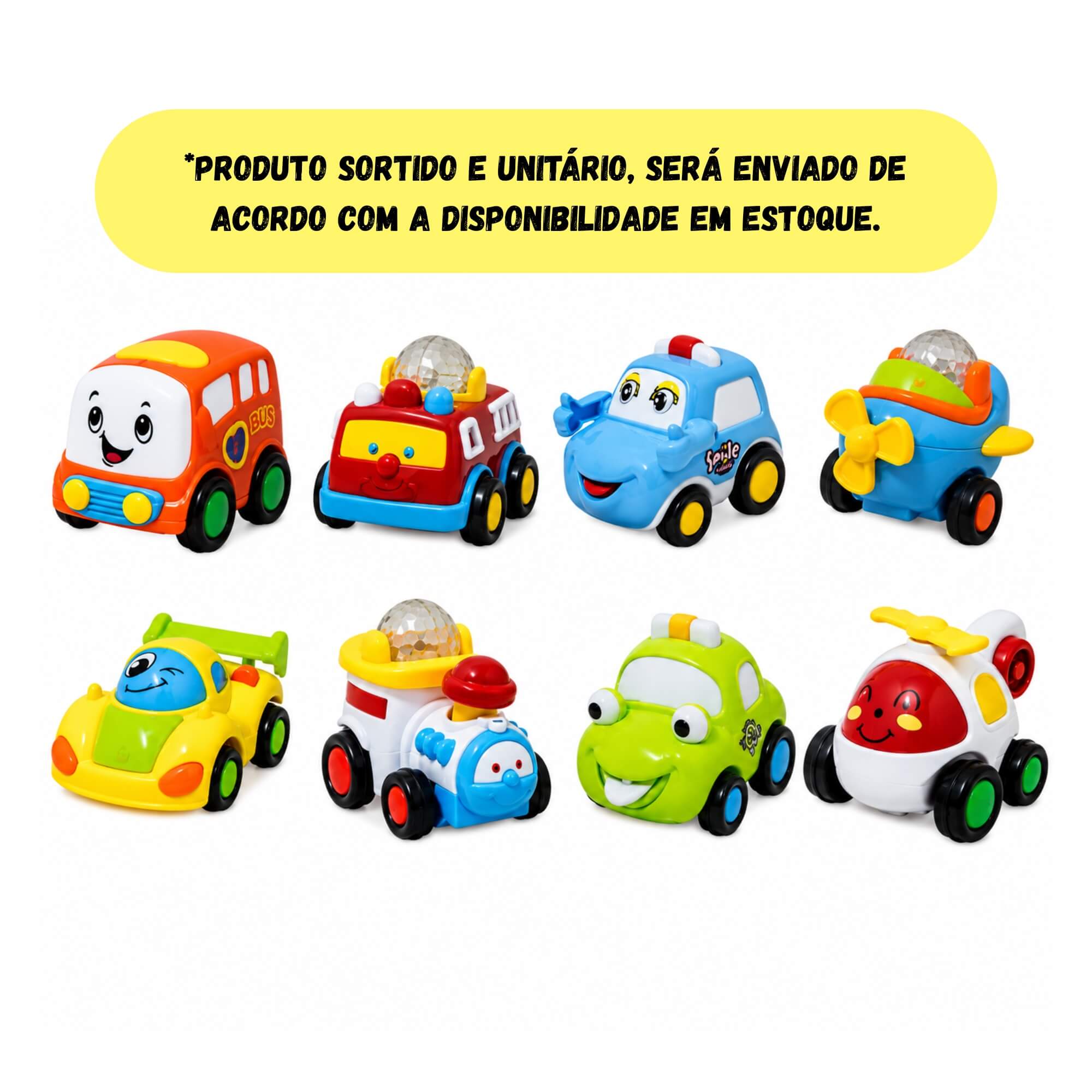 Mini Carrinho Infantil Brinquedo De Fricção Sortido e Unitário BBR - R3170