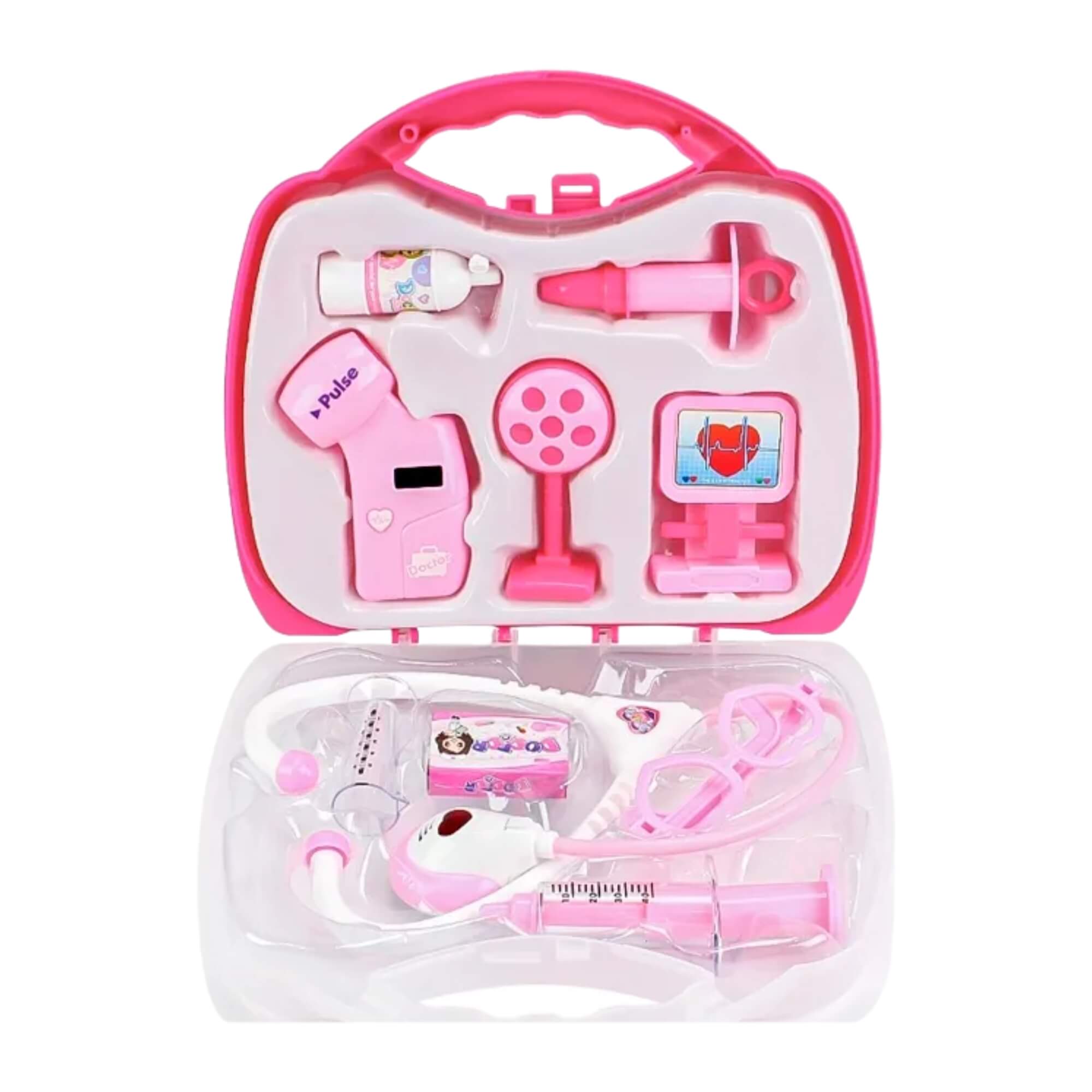 Maleta Médica Infantil Com Luz Som E 10 Acessórios Rosa BBR - R2979