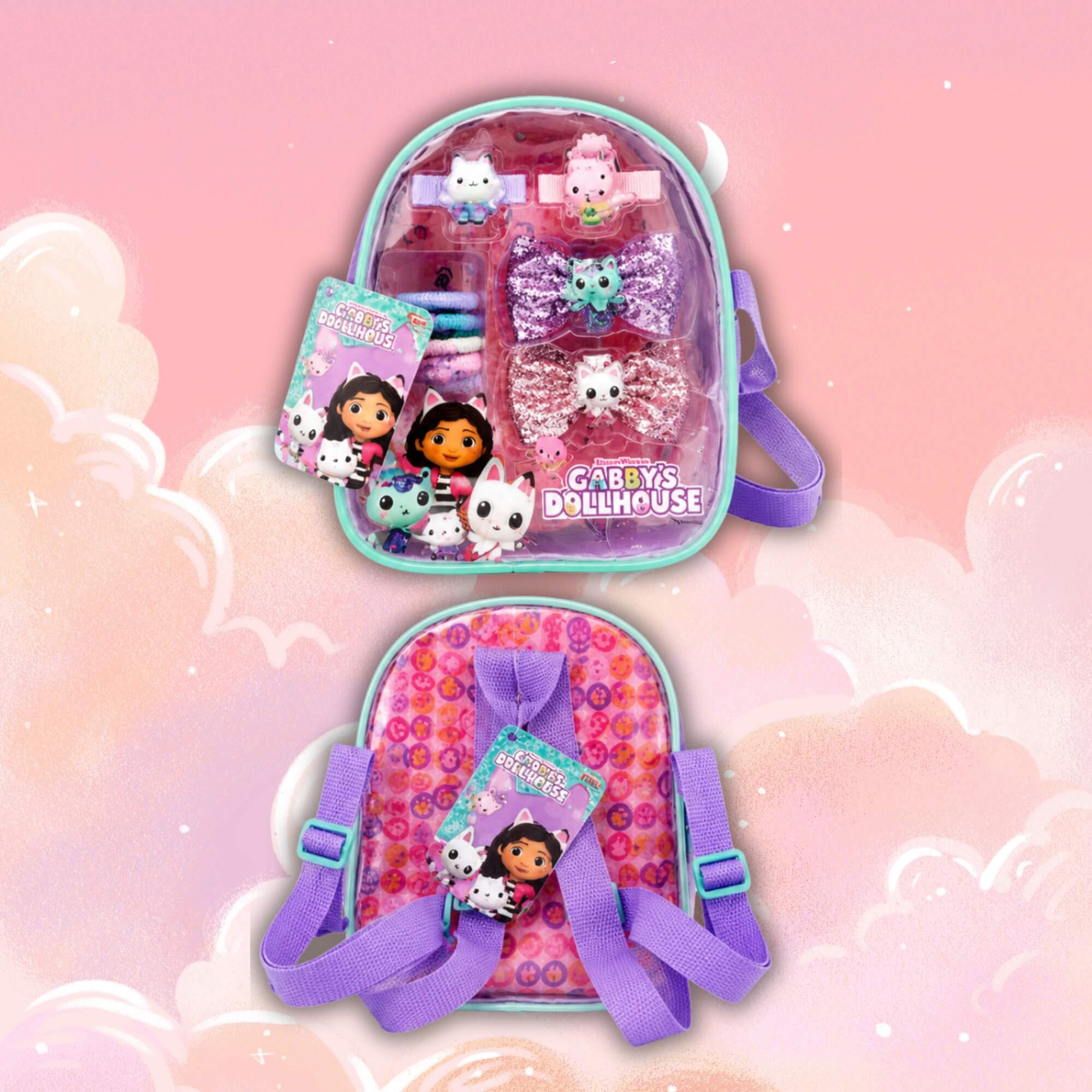 Mochilinha com Acessórios Gabby's Dollhouse 11 Peças BBR - UN0012