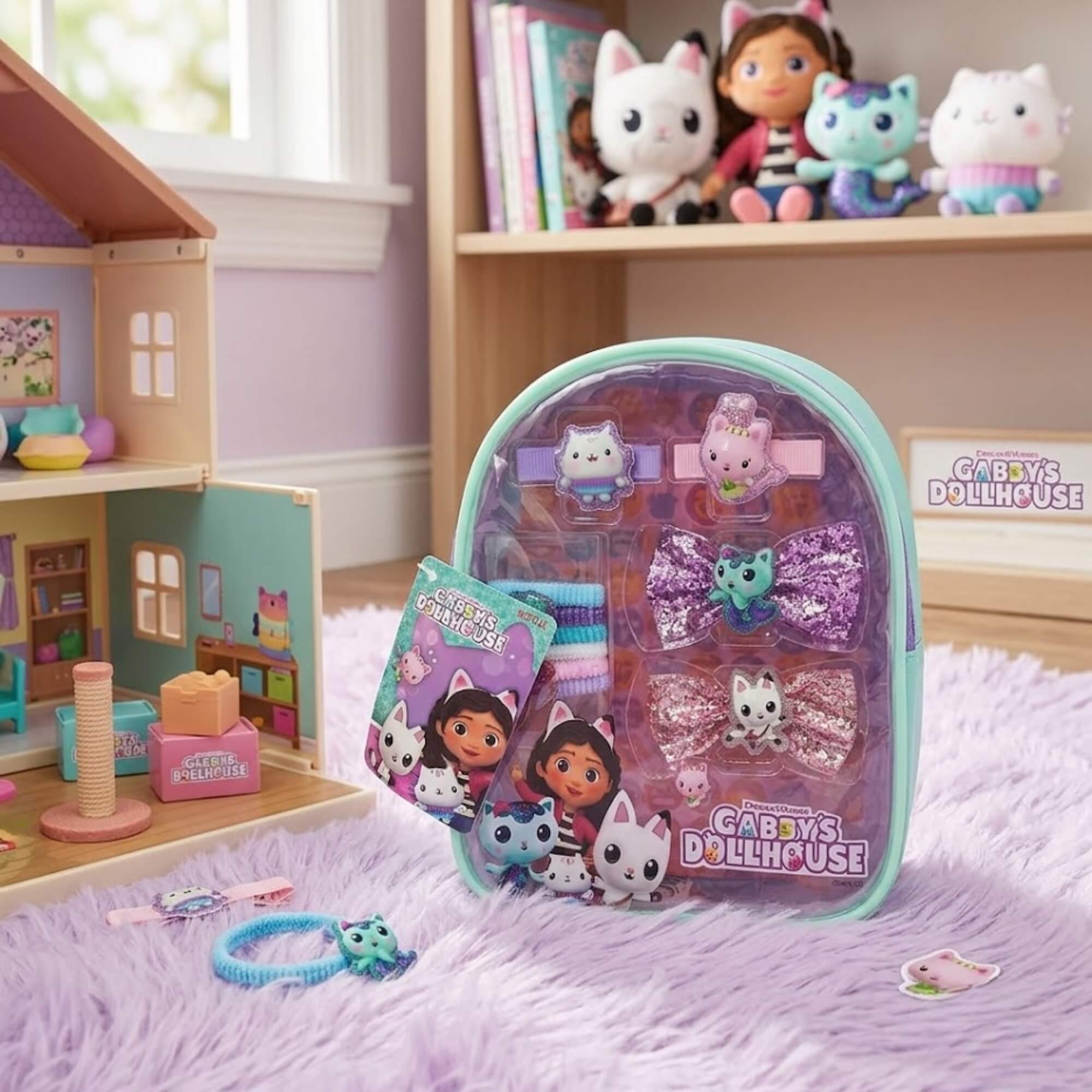 Mochilinha com Acessórios Gabby's Dollhouse 11 Peças BBR - UN0012