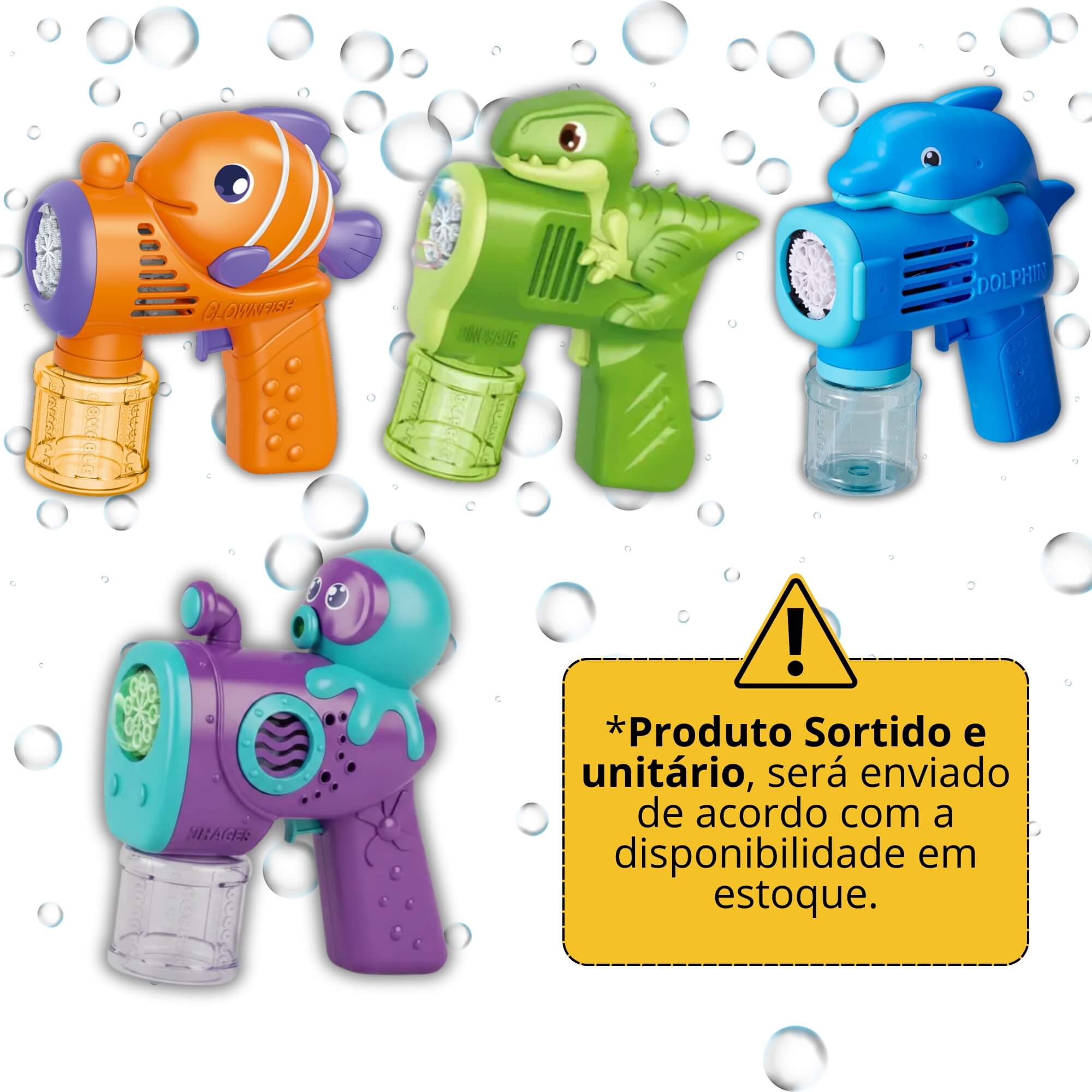 Brinquedo Lança Bolhas Animais Fofinhos Sortido e Unitário BBR - R3622
