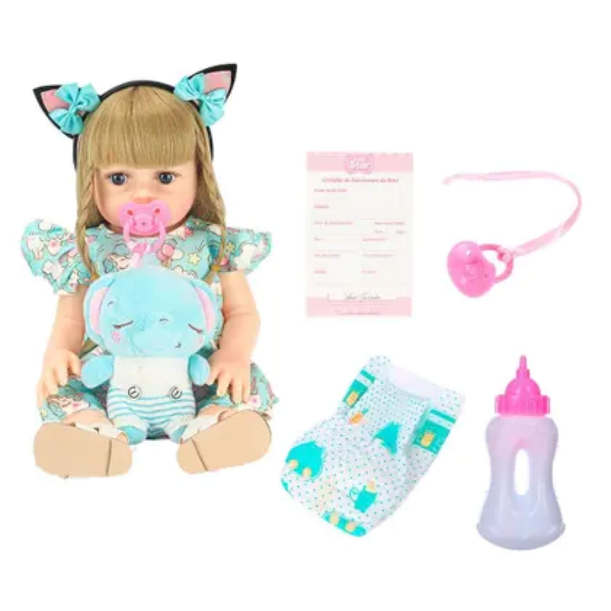Boneca Realista Baby Star Sabrina com Acessórios BBR - R3481