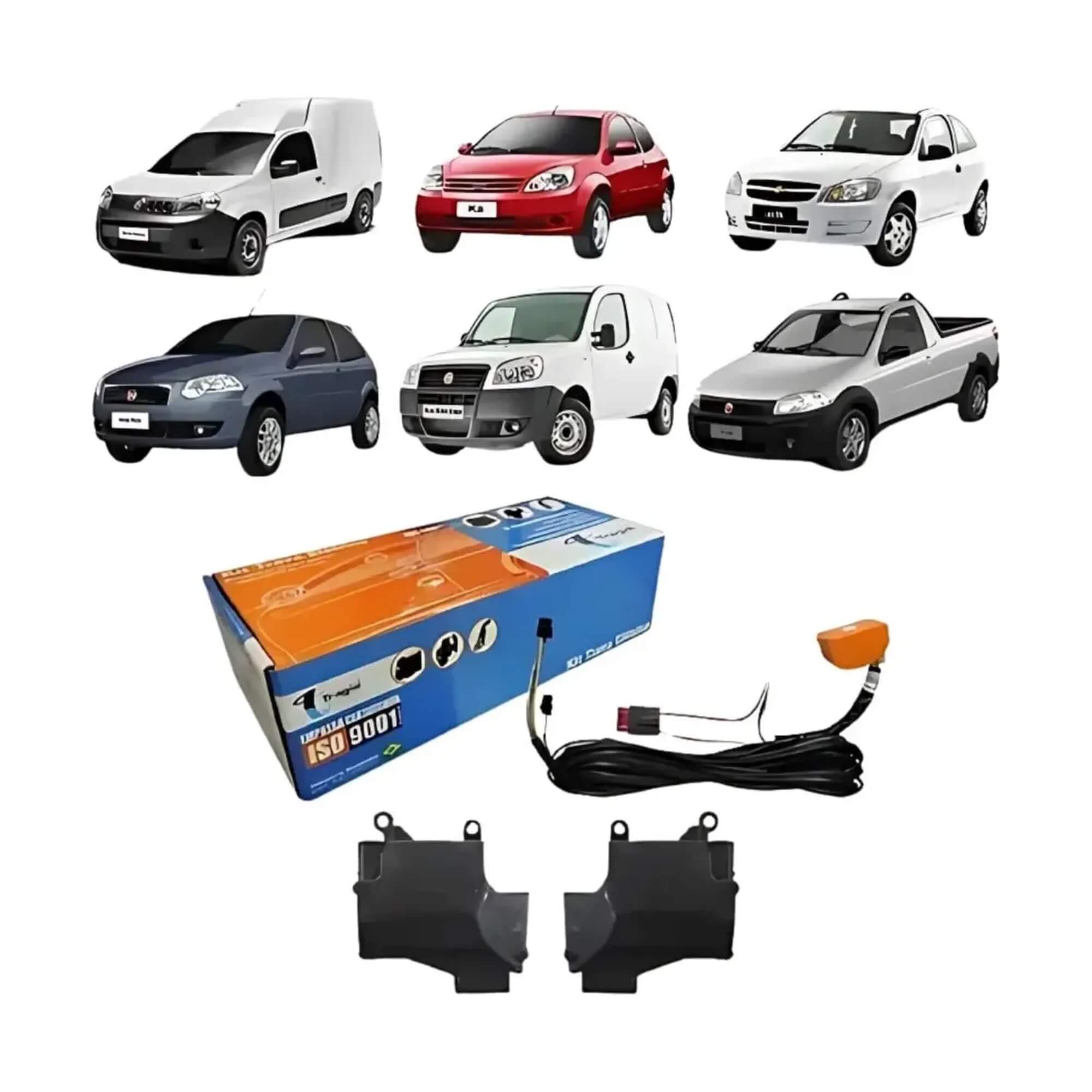 Kit Trava Elétrica Novo Uno 10/20 Palio 95/05 Ka 2P 08/13 Celta 2P 26/15 Tragial - KTTP001