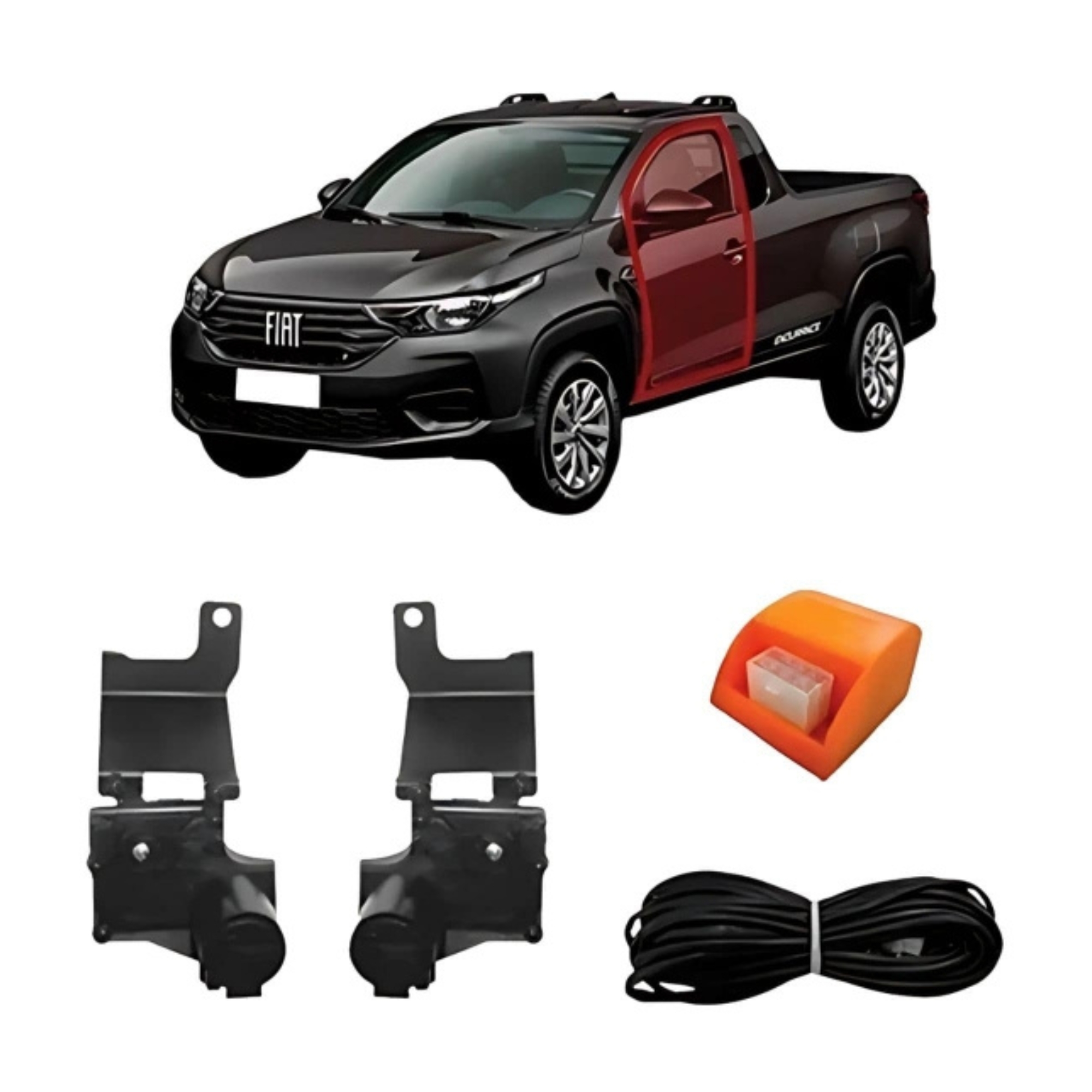 Kit Trava Elétrica Dedicada Fiat Nova Strada 2021 2p Tragial - KTFT008
