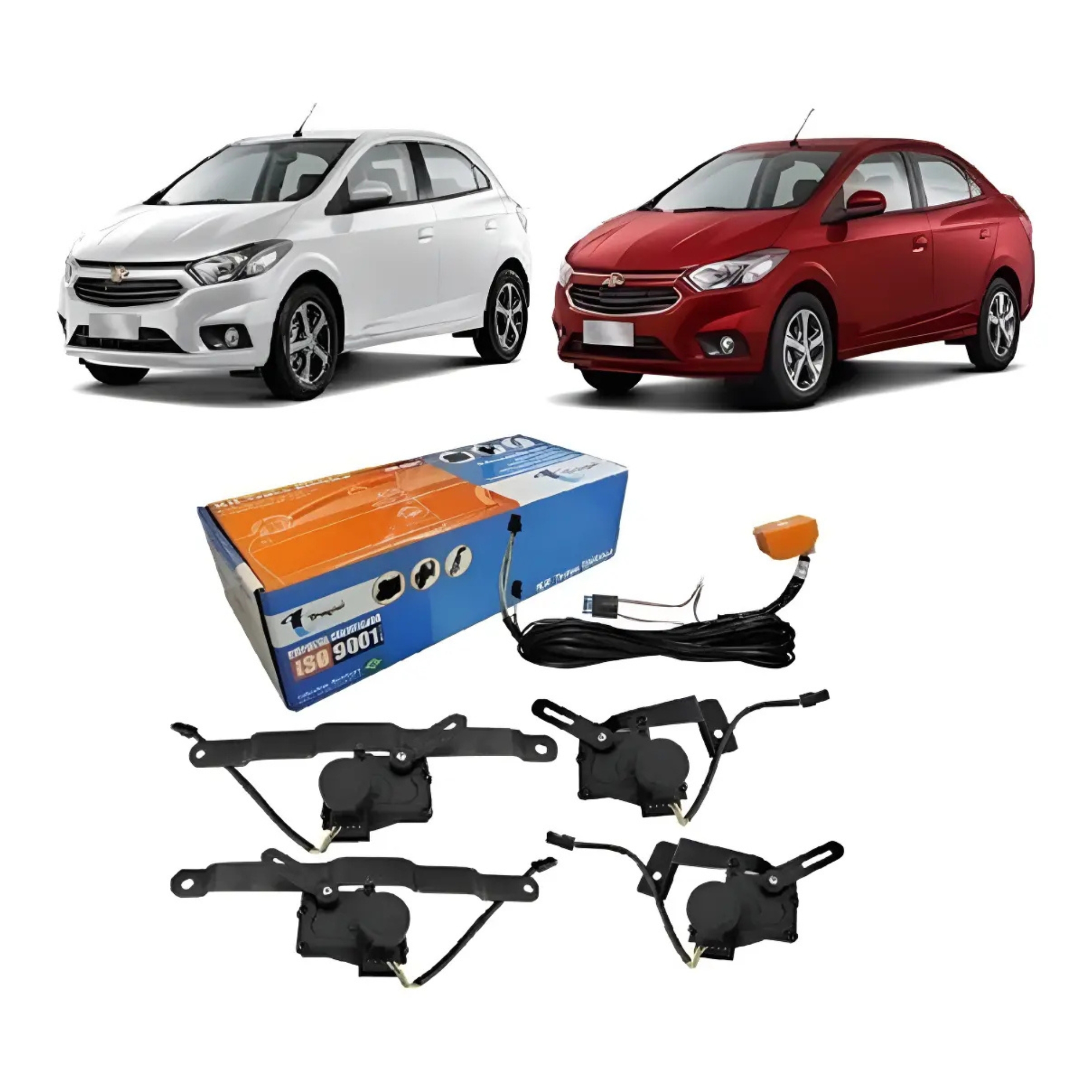 Kit Trava Elétrica Novo Prisma e Onix 13/19 4 Portas Tragial - KTGM011