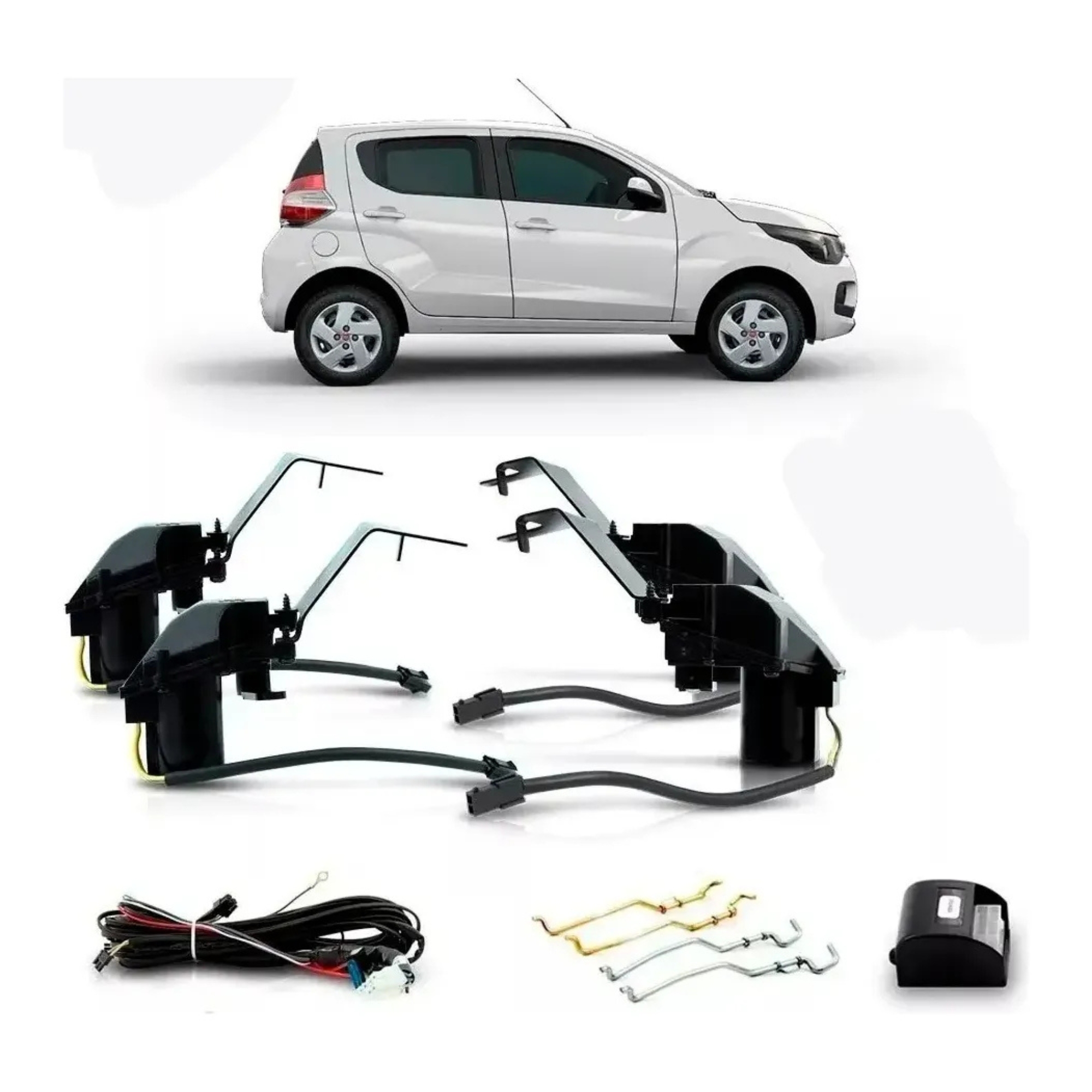 Kit Trava Elétrica Mobi 4 Portas c/ Plug and Play Tragial - KTFT002