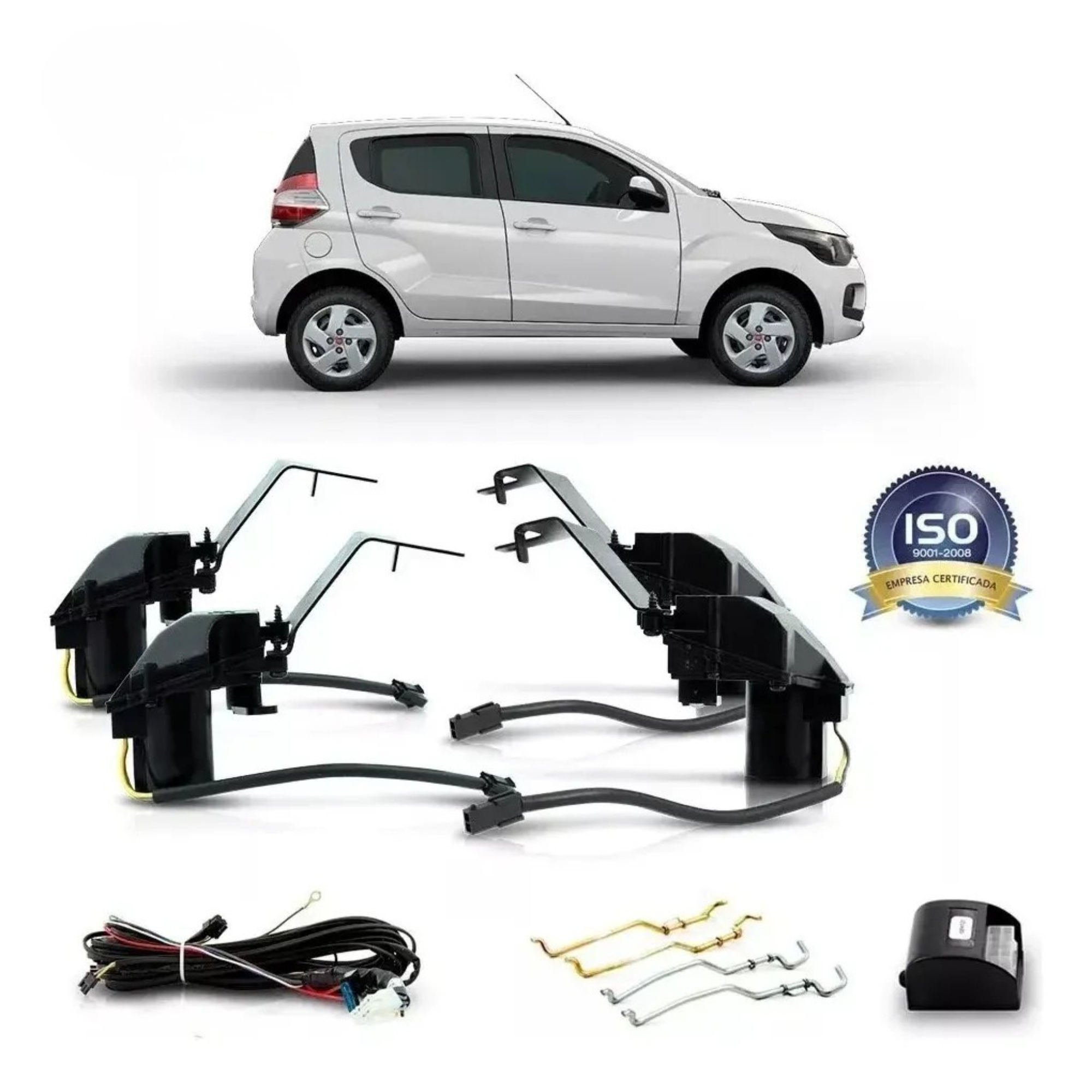 Kit Trava Elétrica Mobi 4 Portas c/ Plug and Play Tragial - KTFT002