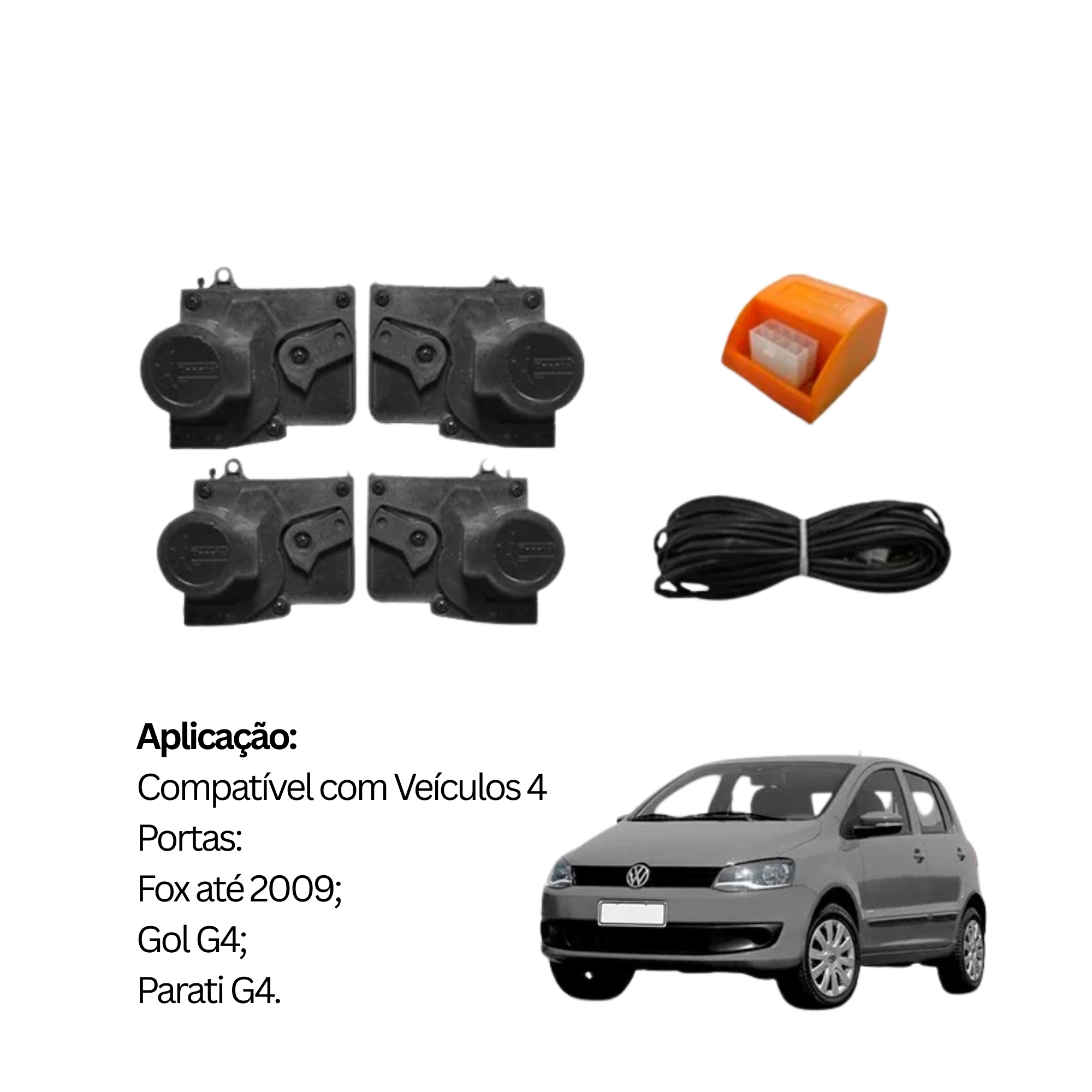 Kit Trava Elétrica Volkswagen Fox / Gol / Parati G4 4 Portas Tragial - KTVW008
