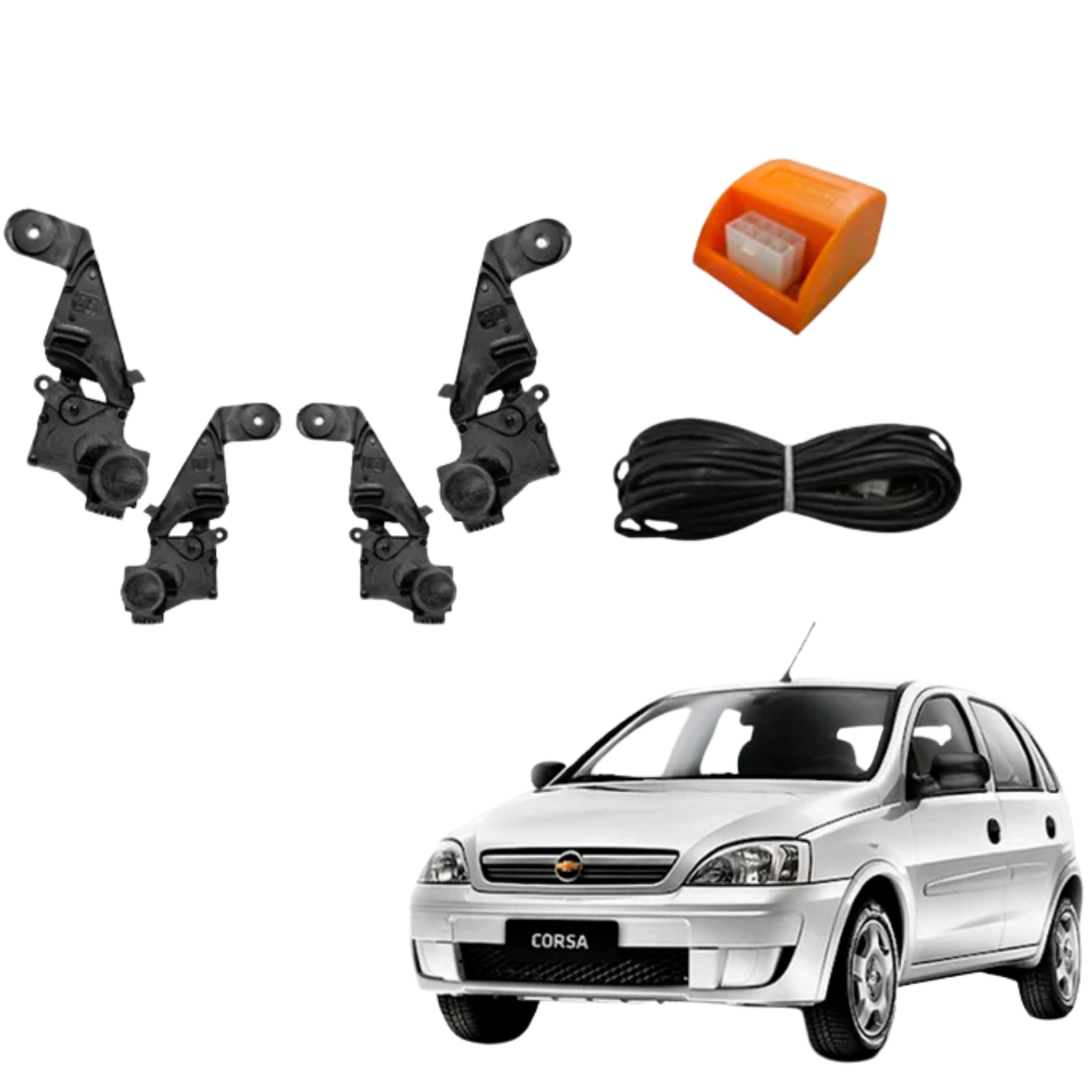 Kit Trava Elétrica Chevrolet Corsa 2002 à 2019 4 Portas Tragial - KTGM002