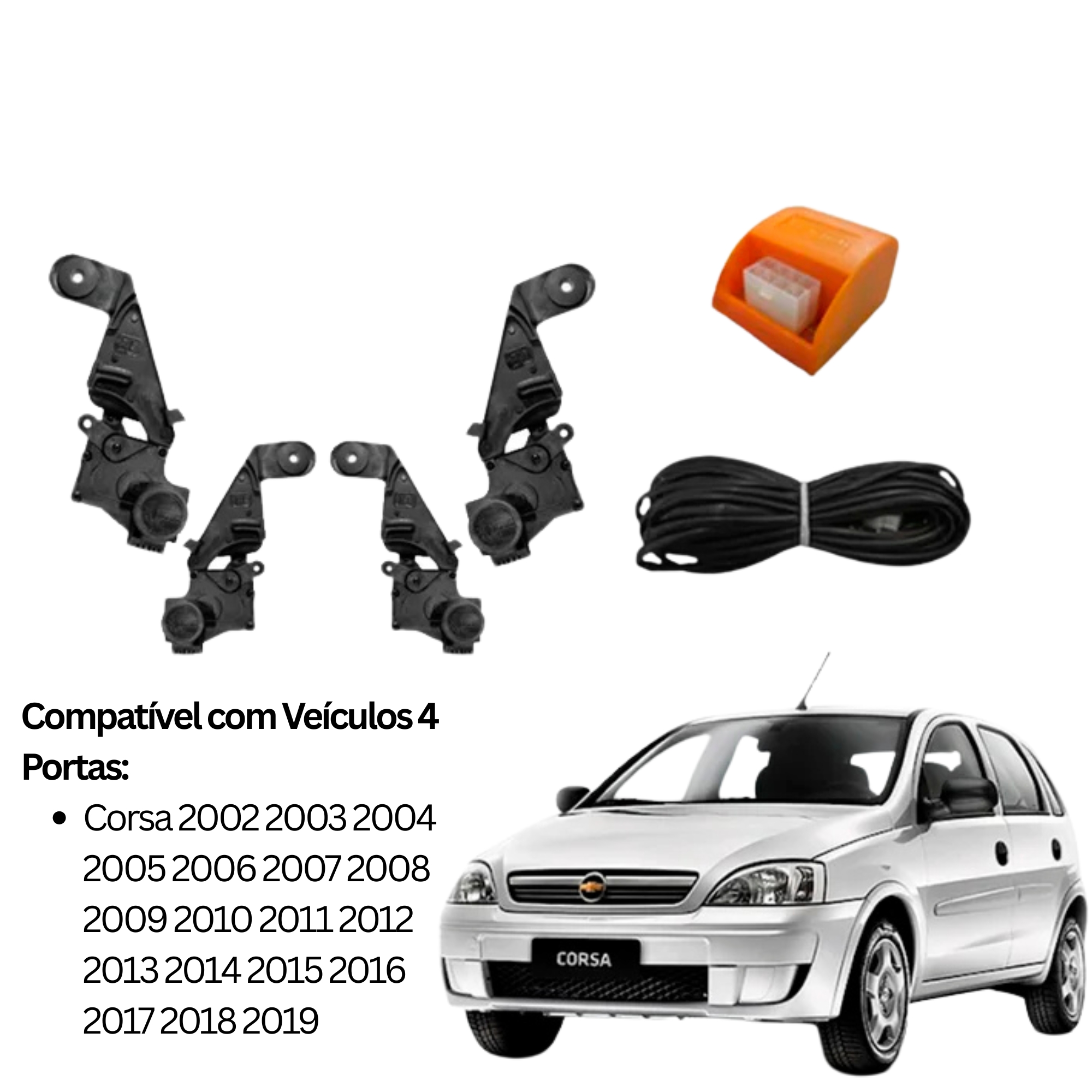 Kit Trava Elétrica Chevrolet Corsa 2002 à 2019 4 Portas Tragial - KTGM002
