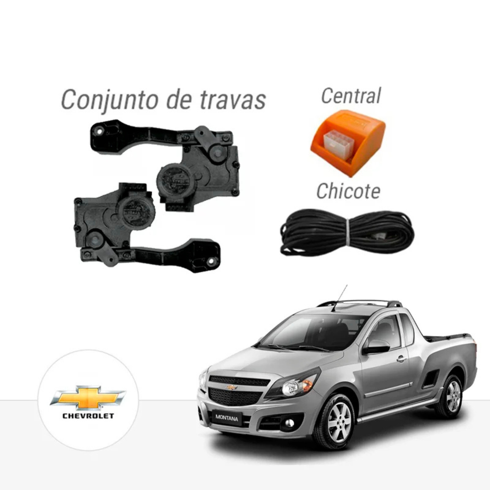 Kit Trava Elétrica Dedicada Nova Montana 2011 em Diante 2 Portas Tragial - KTGM007
