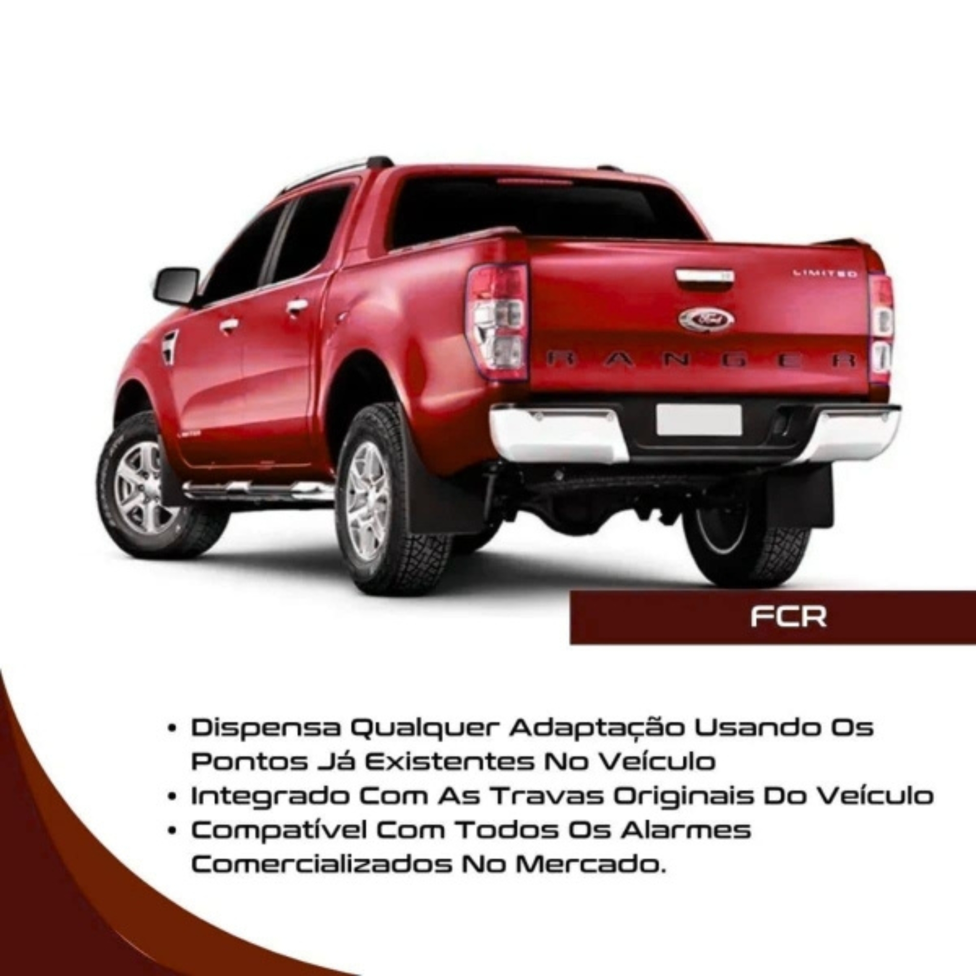 Kit Trava Elétrica Caçamba Ranger 2013 a 2023 c/ Tambor de Chave Tragial - KTFD008