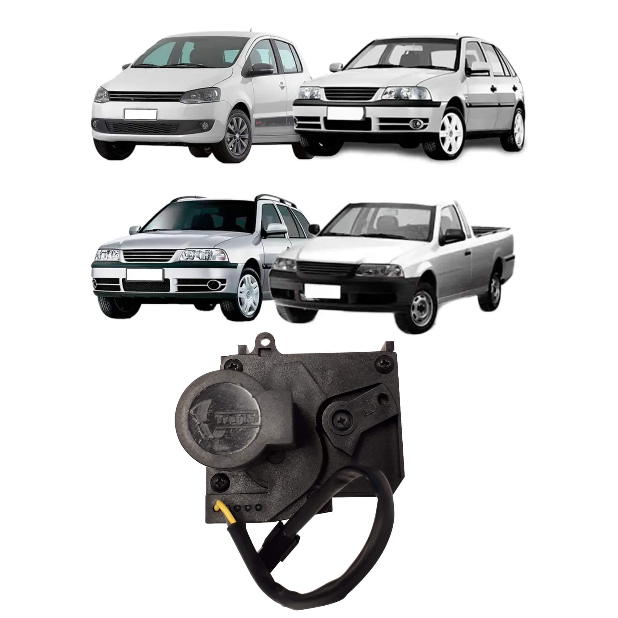 Motor Trava Elétrica 2 Fios Esq VW Gol Saveiro Fox Parati 4P Tragial - VW2E001