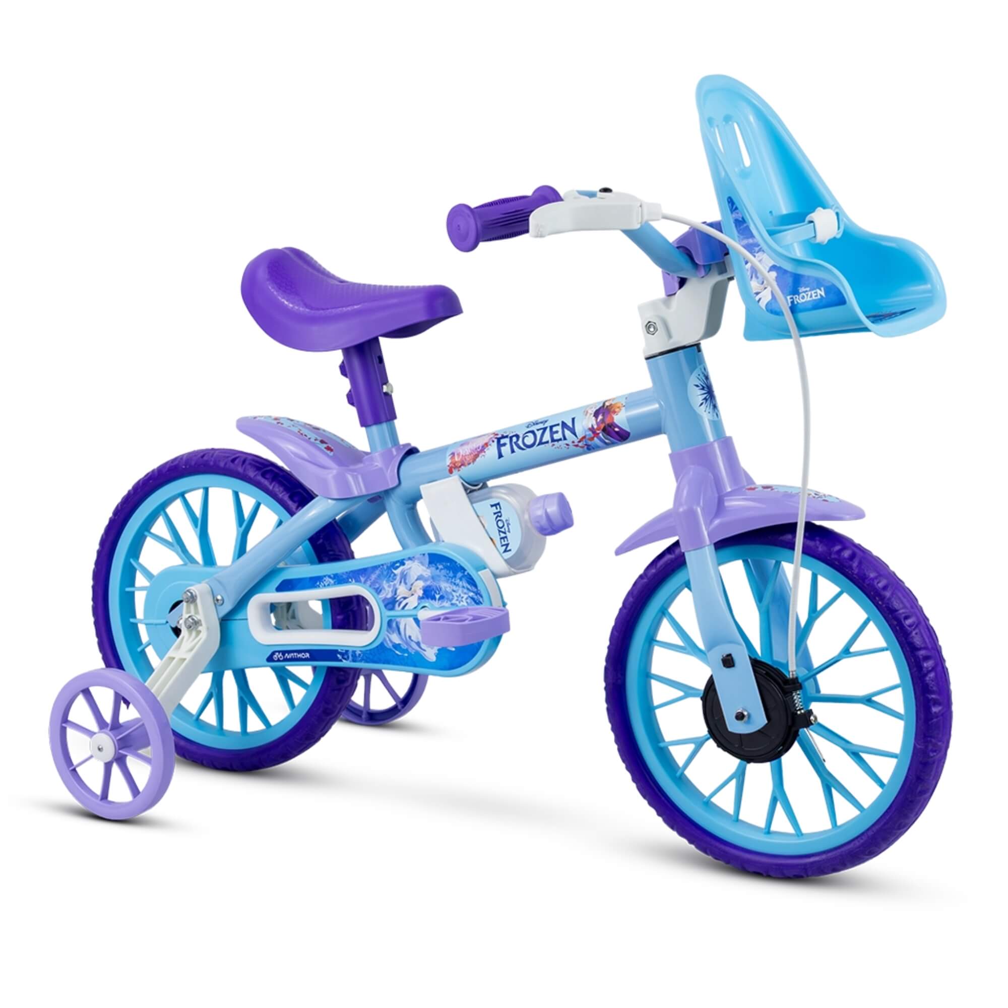 COMP Kit Bicicleta Infantil Aro 12 Frozen Nathor + Camiseta Frozen mnga longa