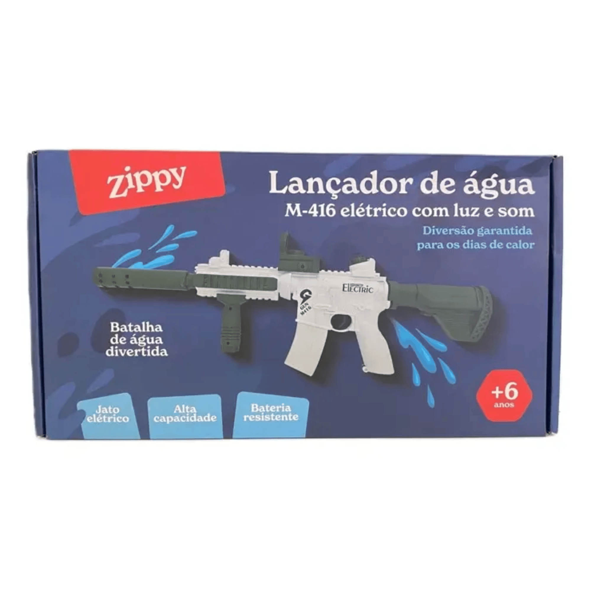 Brinquedo Infantil Lançador Água M-416 Elétrico Zippy Toys - 11134