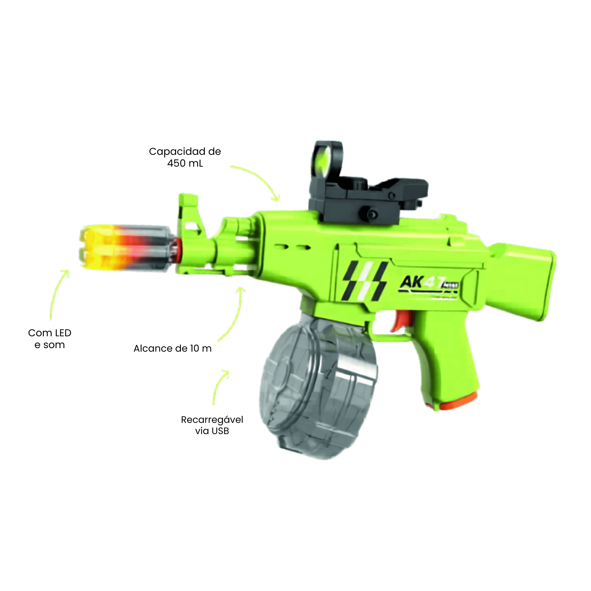 Brinquedo Lançador de Água AK-47 Elétrico Zippy Toys - 11136