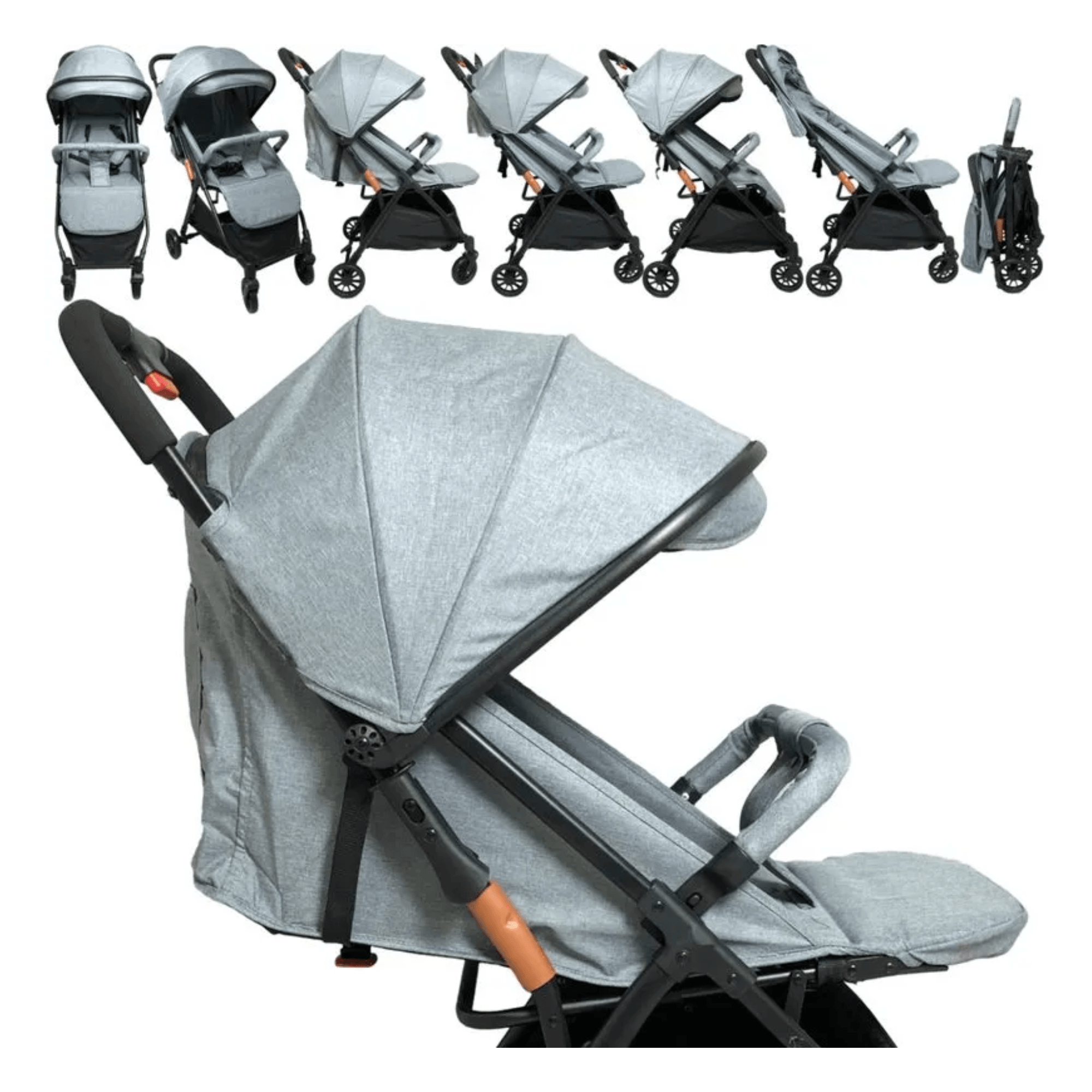 Carrinho de Passeio Cinza até 15kg c/ Rodas removíveis Zippy Toys - 10443