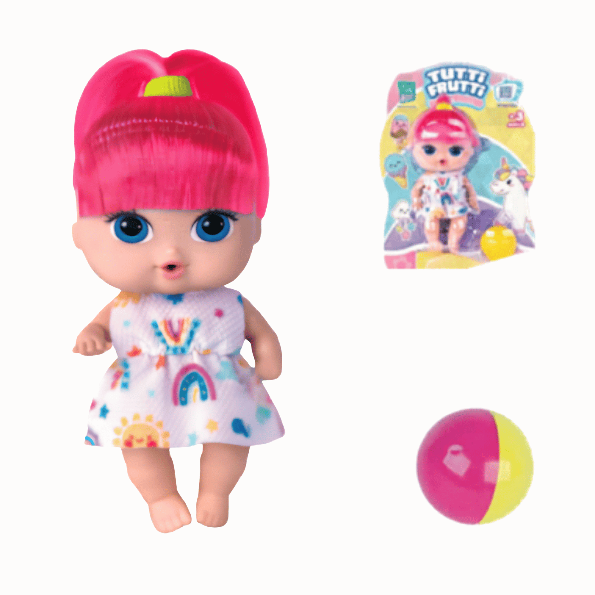 Boneca Tutti Frutti Unicórnio Cabelo Rosa Super Toys - 667