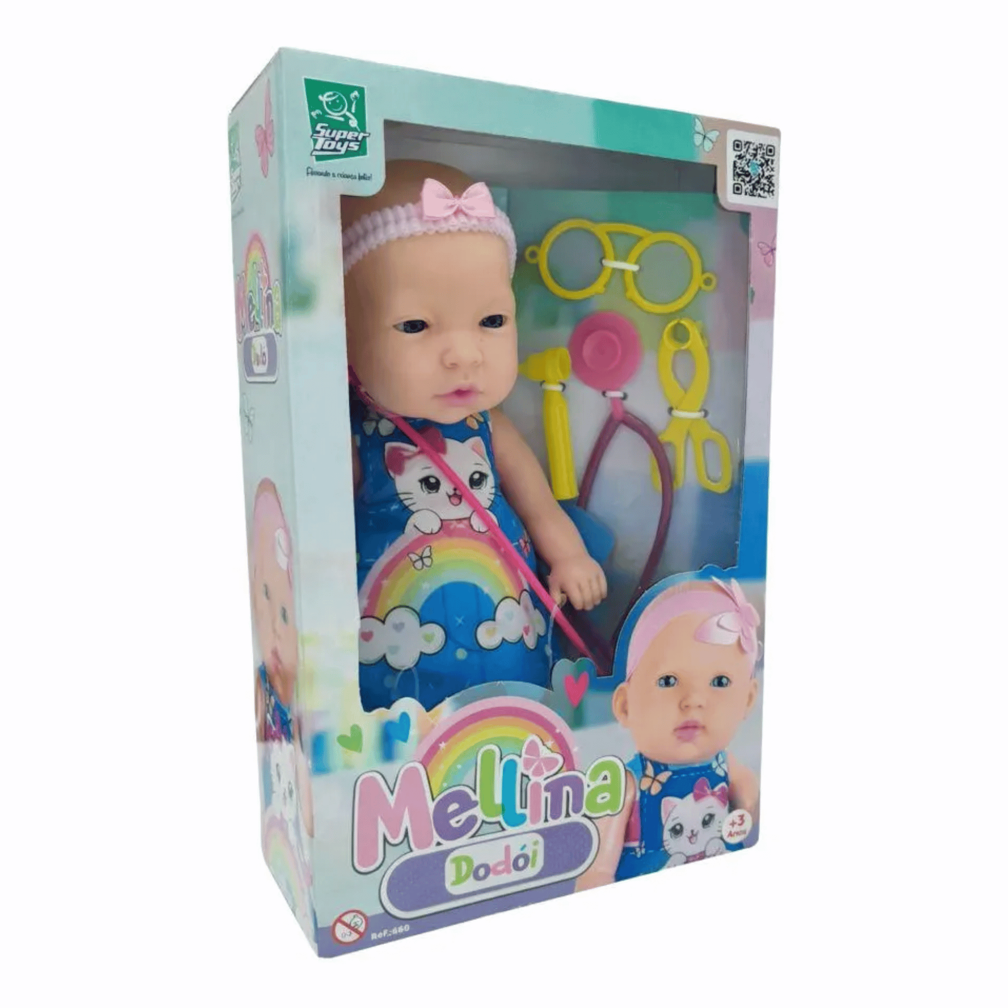 Boneca Infantil Mellina Dodói com Acessórios Médicos Super Toys - 660