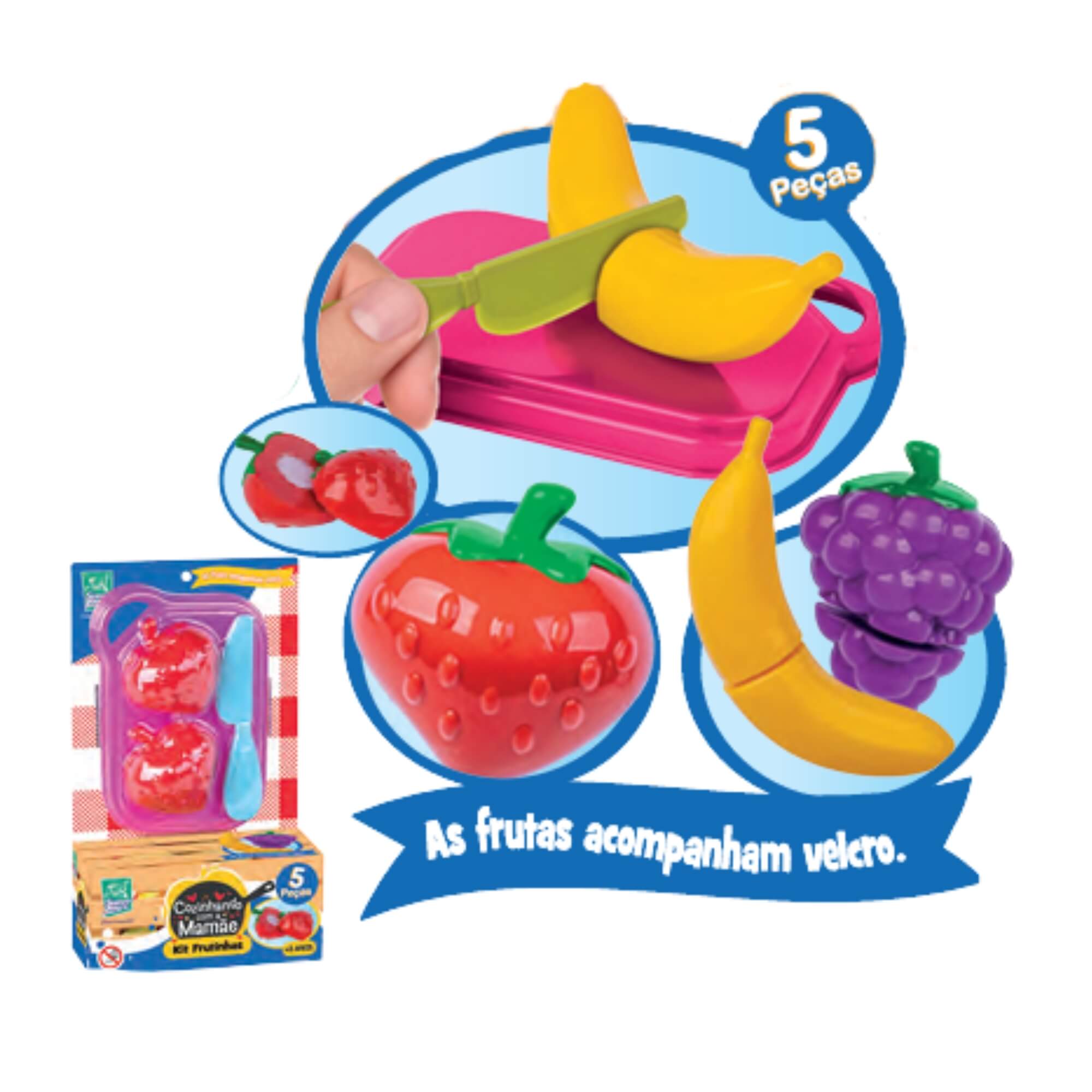 Brinquedo Cozinhando com a Mamãe Kit Frutinhas 5 Peças Super Toys - 666