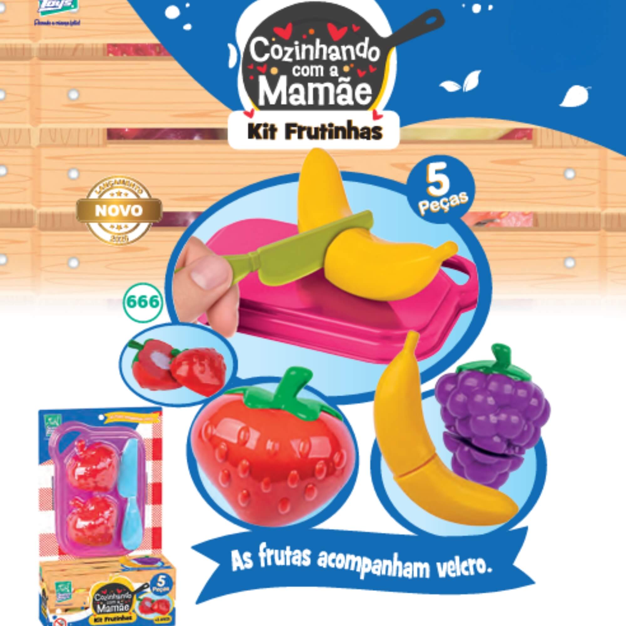 Brinquedo Cozinhando com a Mamãe Kit Frutinhas 5 Peças Super Toys - 666