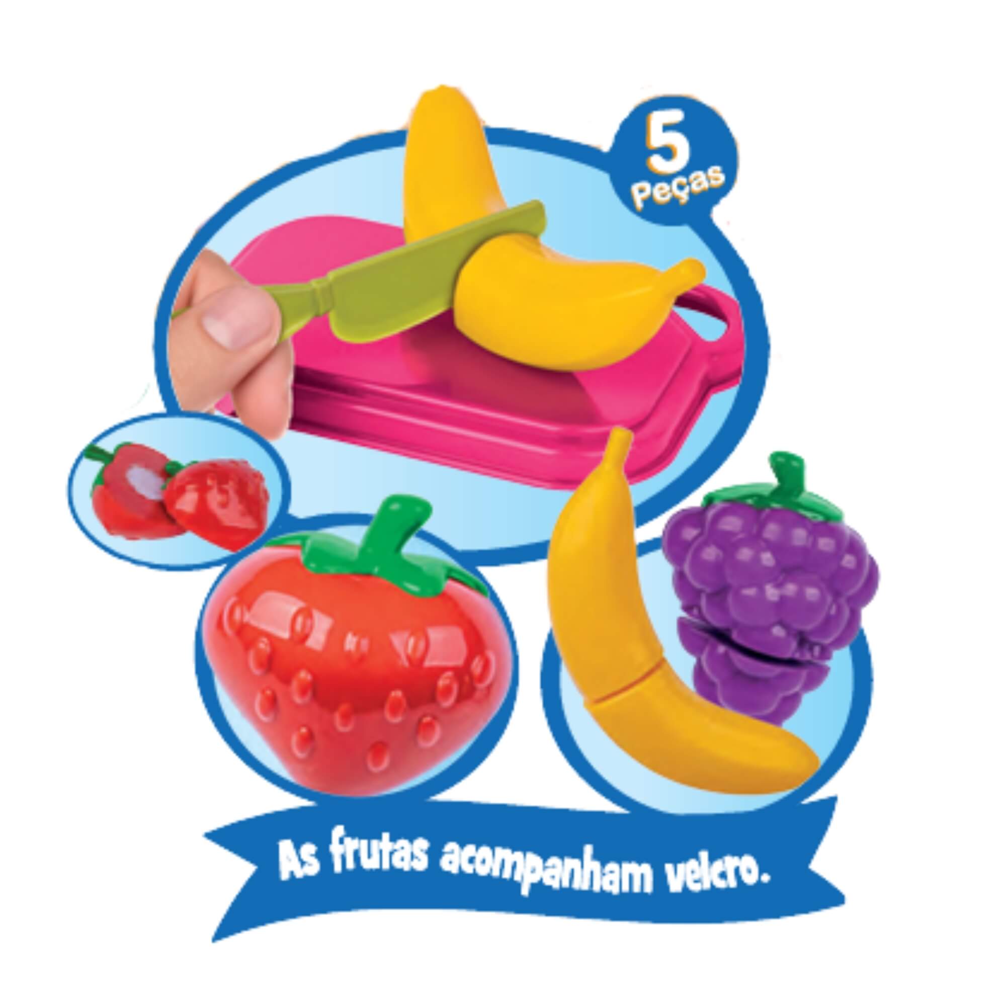 Brinquedo Cozinhando com a Mamãe Kit Frutinhas 5 Peças Super Toys - 666