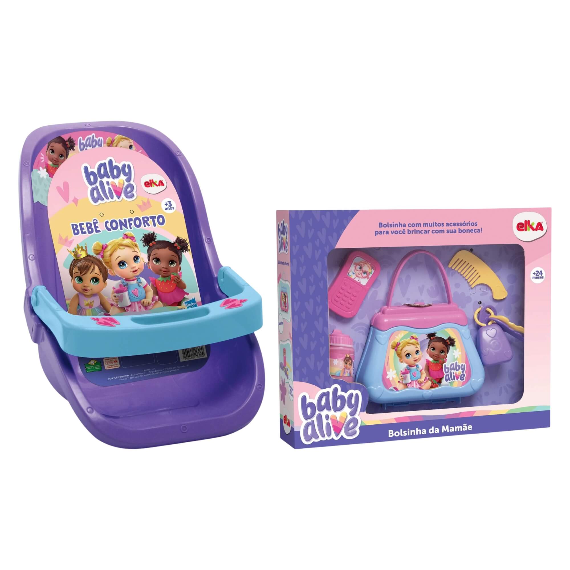 COMP Kit Brinquedo Infantil Baby Alive - Bebê Conforto + Bolsinha com Acessórios