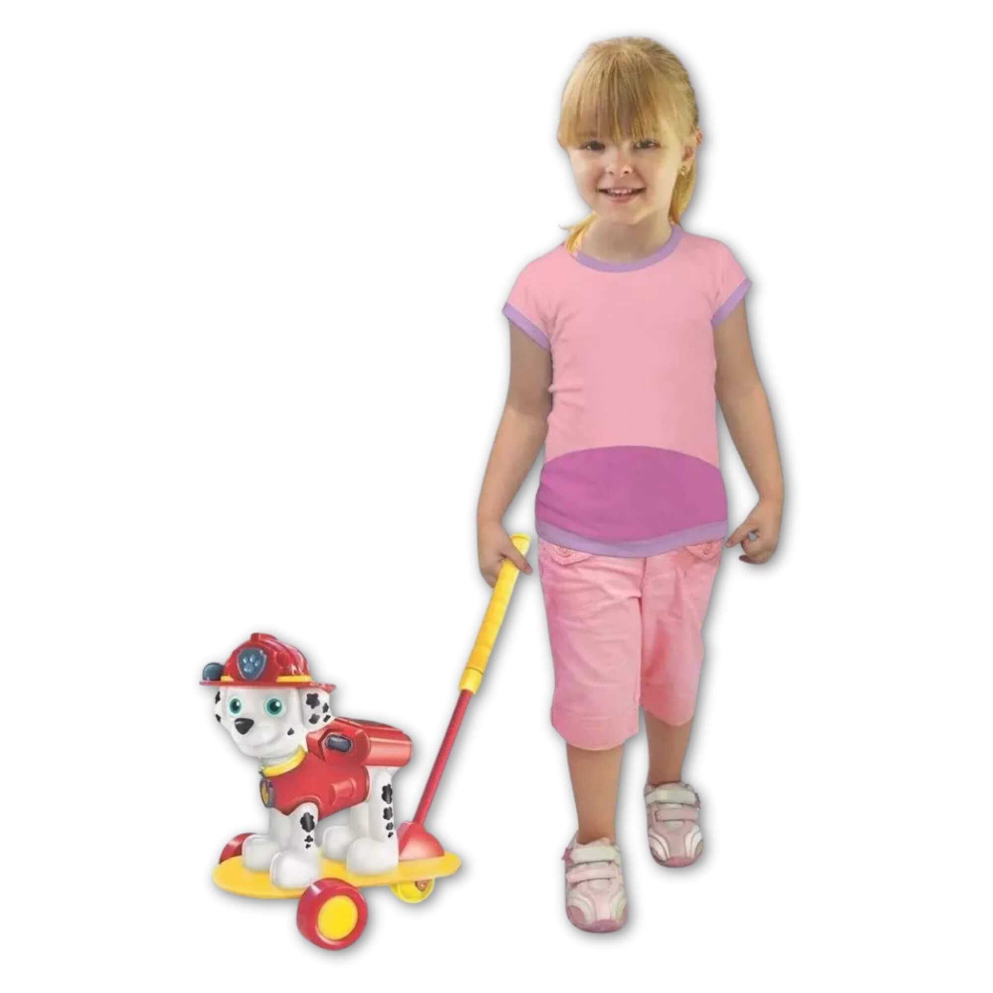 COMP Kit Patrulha Canina Marshall - Brinquedo de Empurrar + Mochila de Passeio