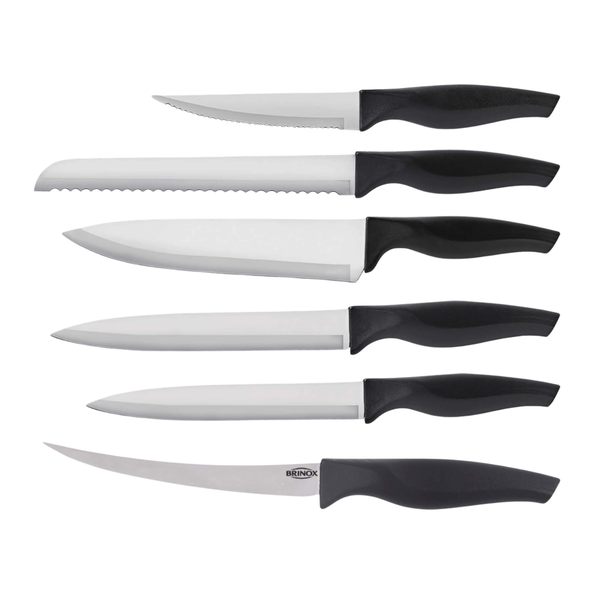 COMP Kit Completo de 6 Facas Essenciais para Cozinha - Brinox