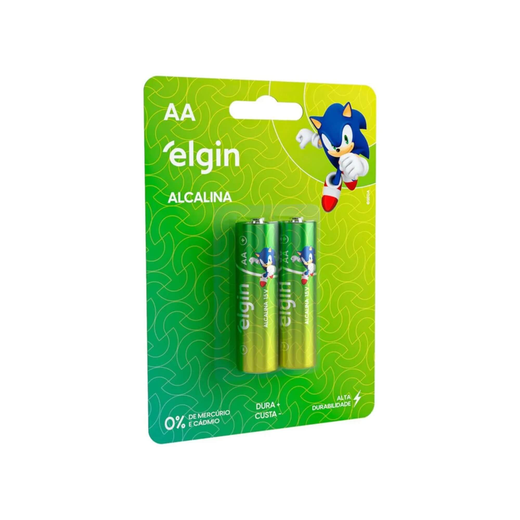 Pilha Alcalina AA - Blister com 2 Unidades Comum Elgin - 000000082152
