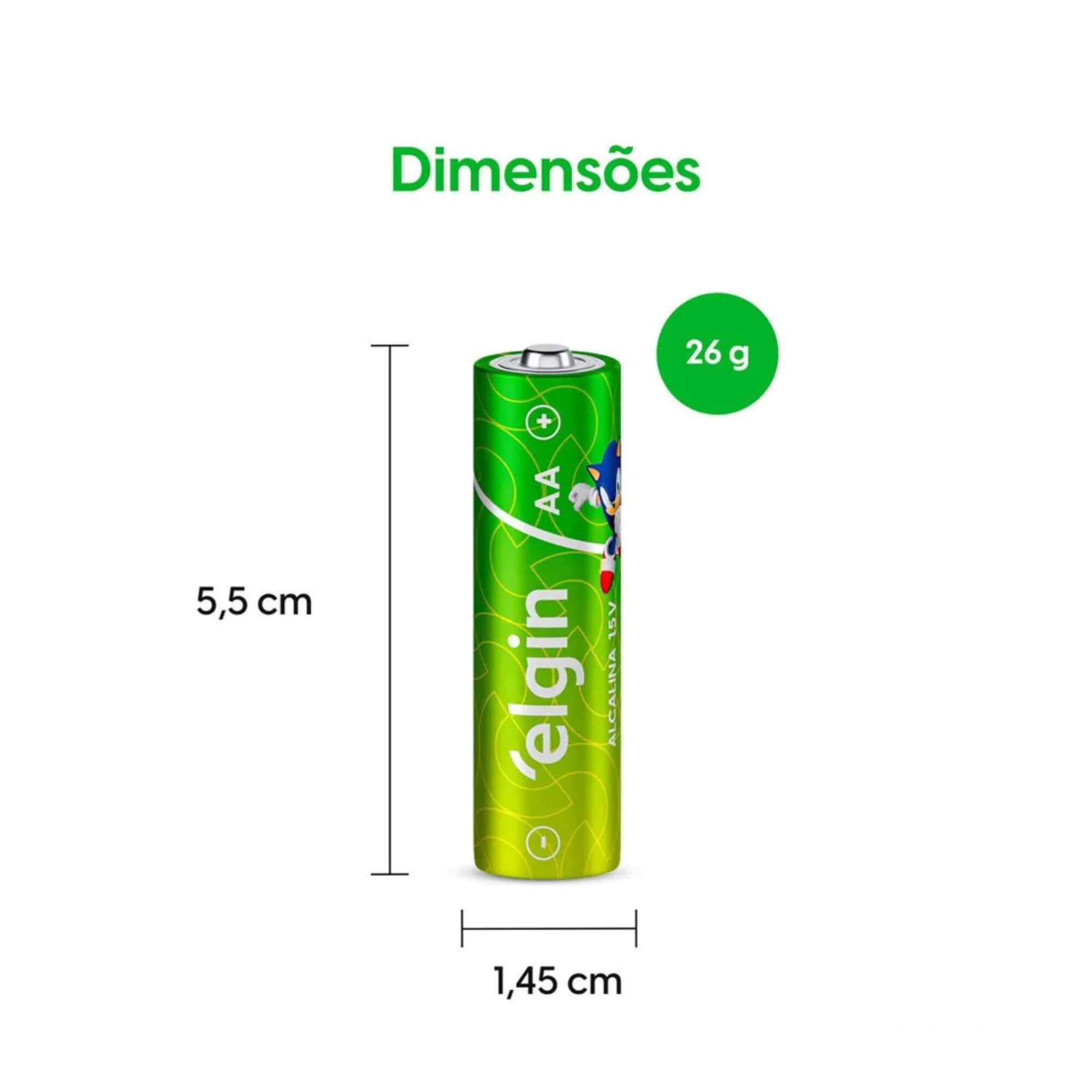 Pilha Alcalina AA - Blister com 2 Unidades Comum Elgin - 000000082152