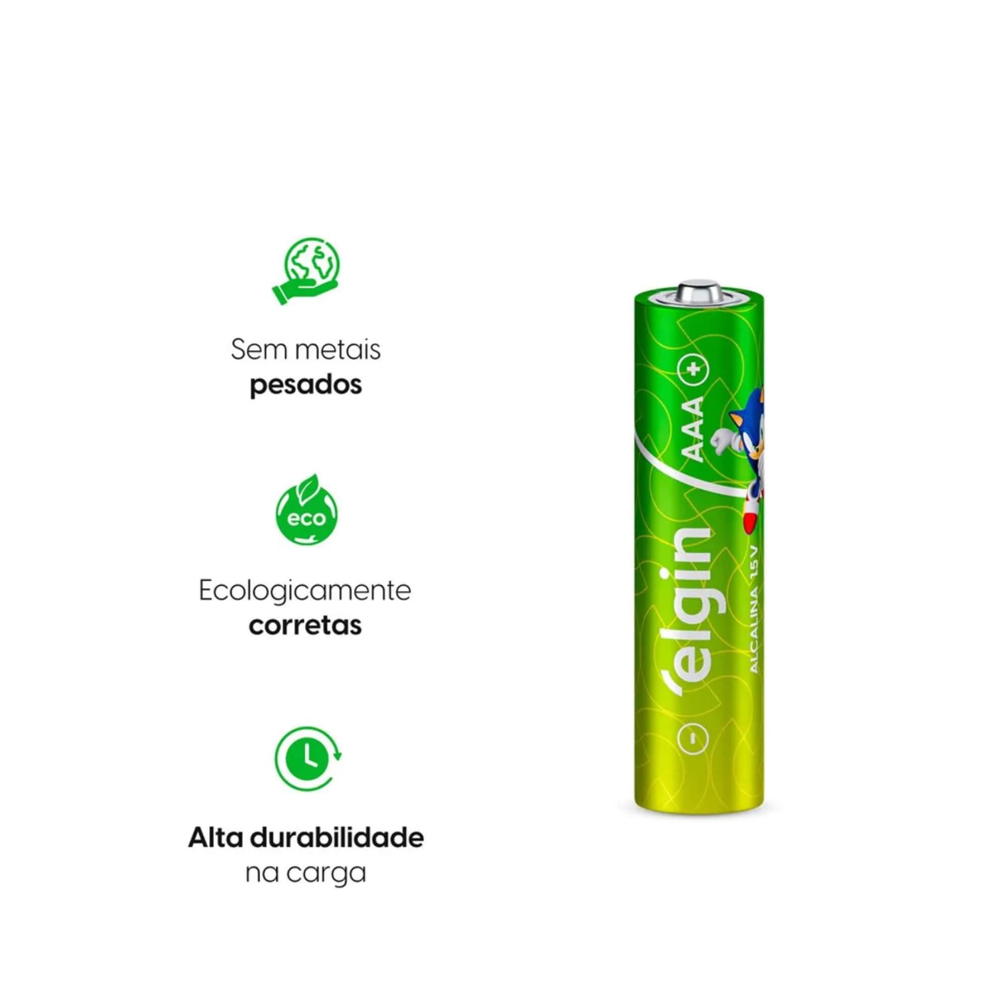 Pilha Alcalina AAA - Blister com 2 Unidades Palito Elgin - 000000082154