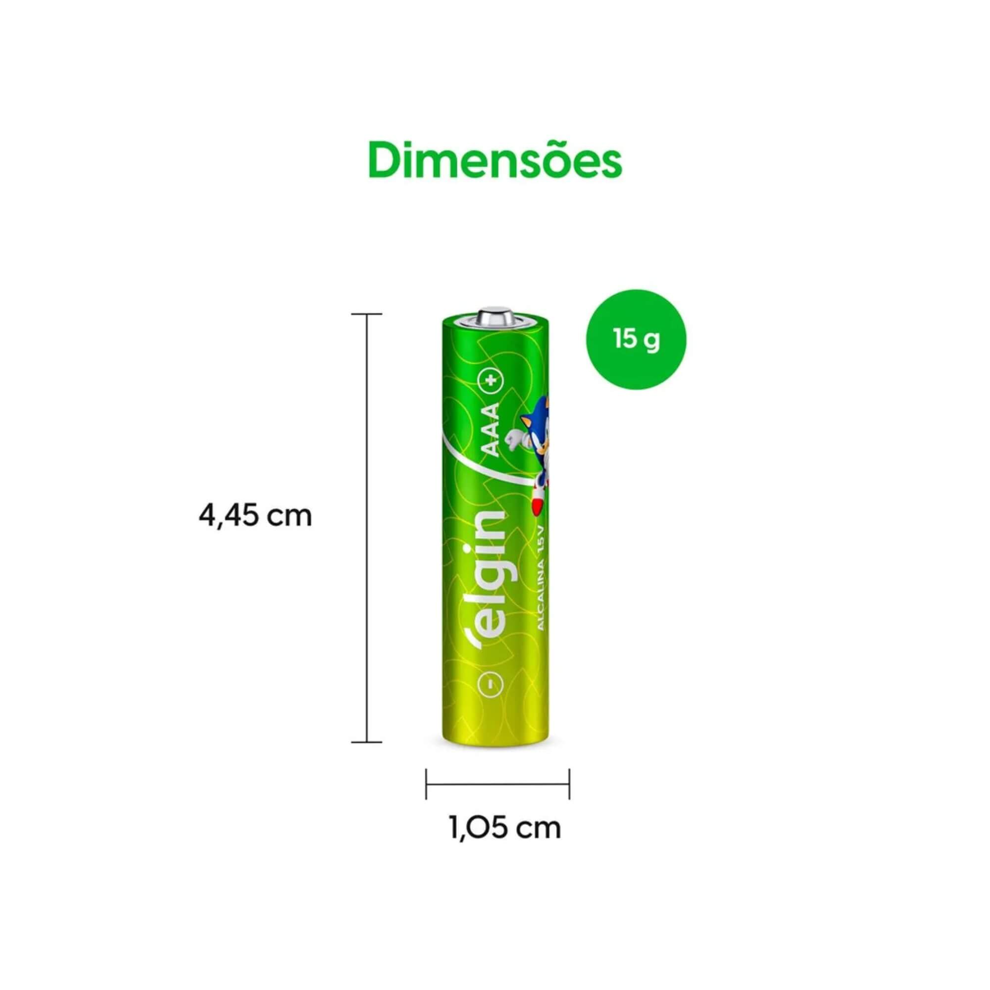 Pilha Alcalina AAA - Blister com 2 Unidades Palito Elgin - 000000082154