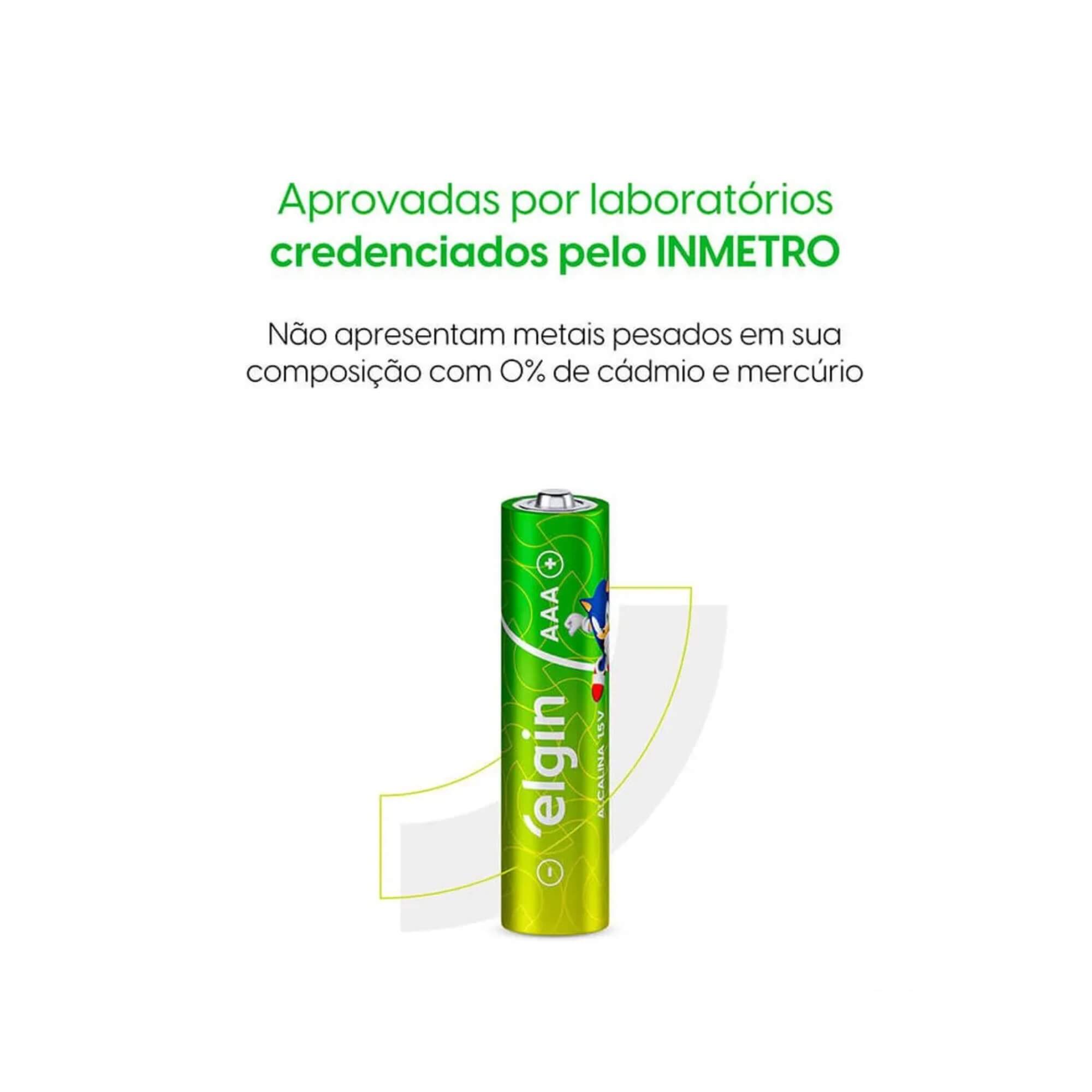 Pilha Alcalina AAA Palito - Blister com 4 Unidades Elgin - 000000082155