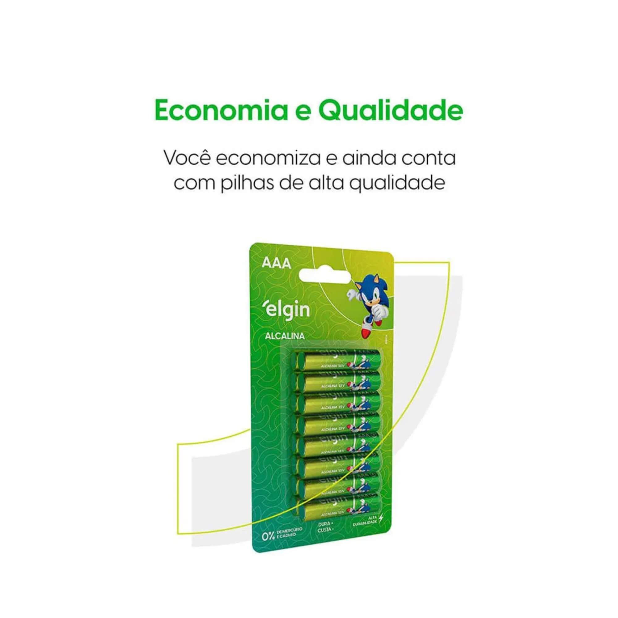 Pilha Alcalina AAA Palito - Blister com 16 Unidades Elgin - ELE000000082352
