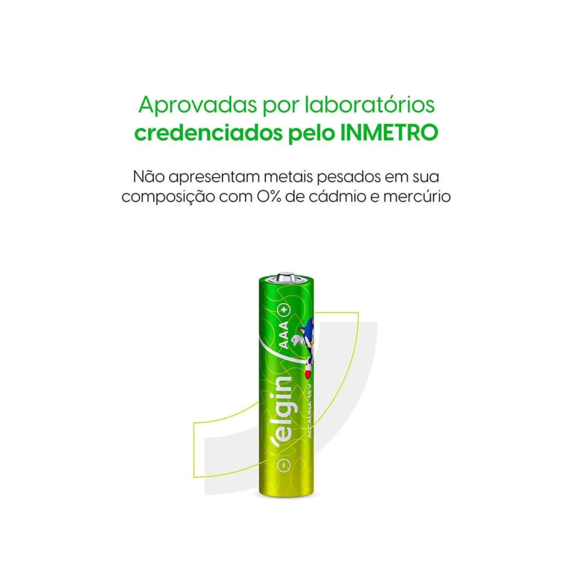 Pilha Alcalina AAA Palito - Blister com 16 Unidades Elgin - ELE000000082352