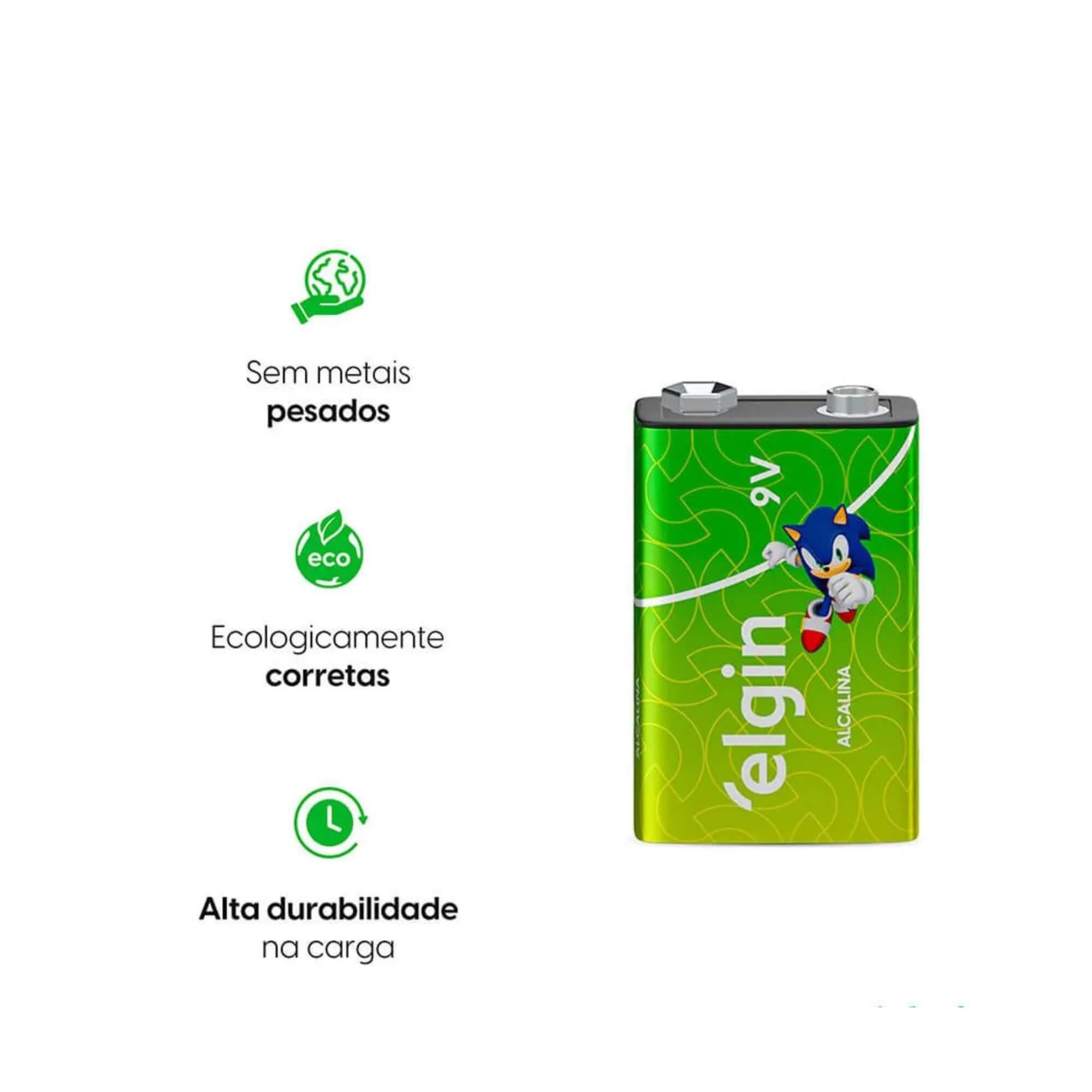 Bateria Alcalina 9V - Blister com 1 Unidade Elgin - 000000082158