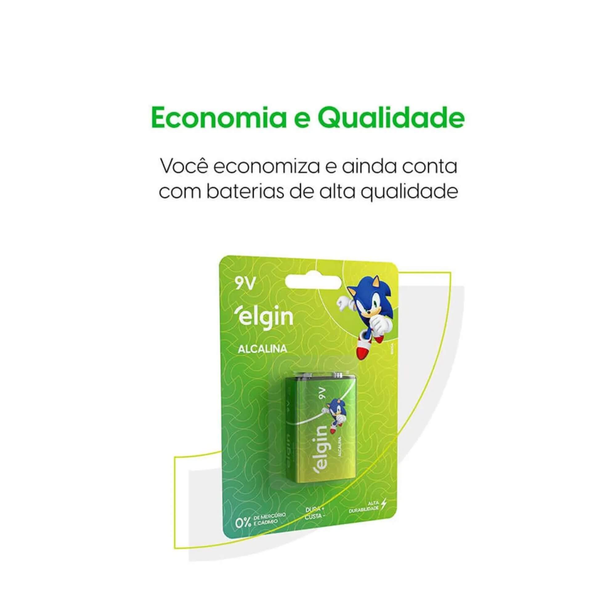 Bateria Alcalina 9V - Blister com 1 Unidade Elgin - 000000082158