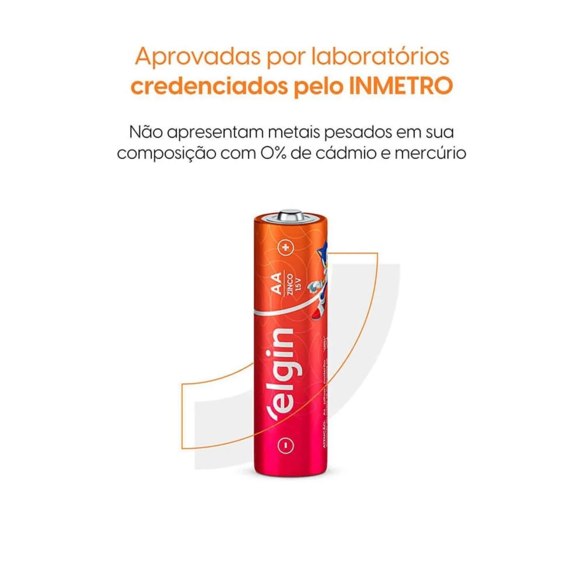 Pilha de Zinco AA Comum - Caixa com 40 Unidades Elgin - ELE000000082341