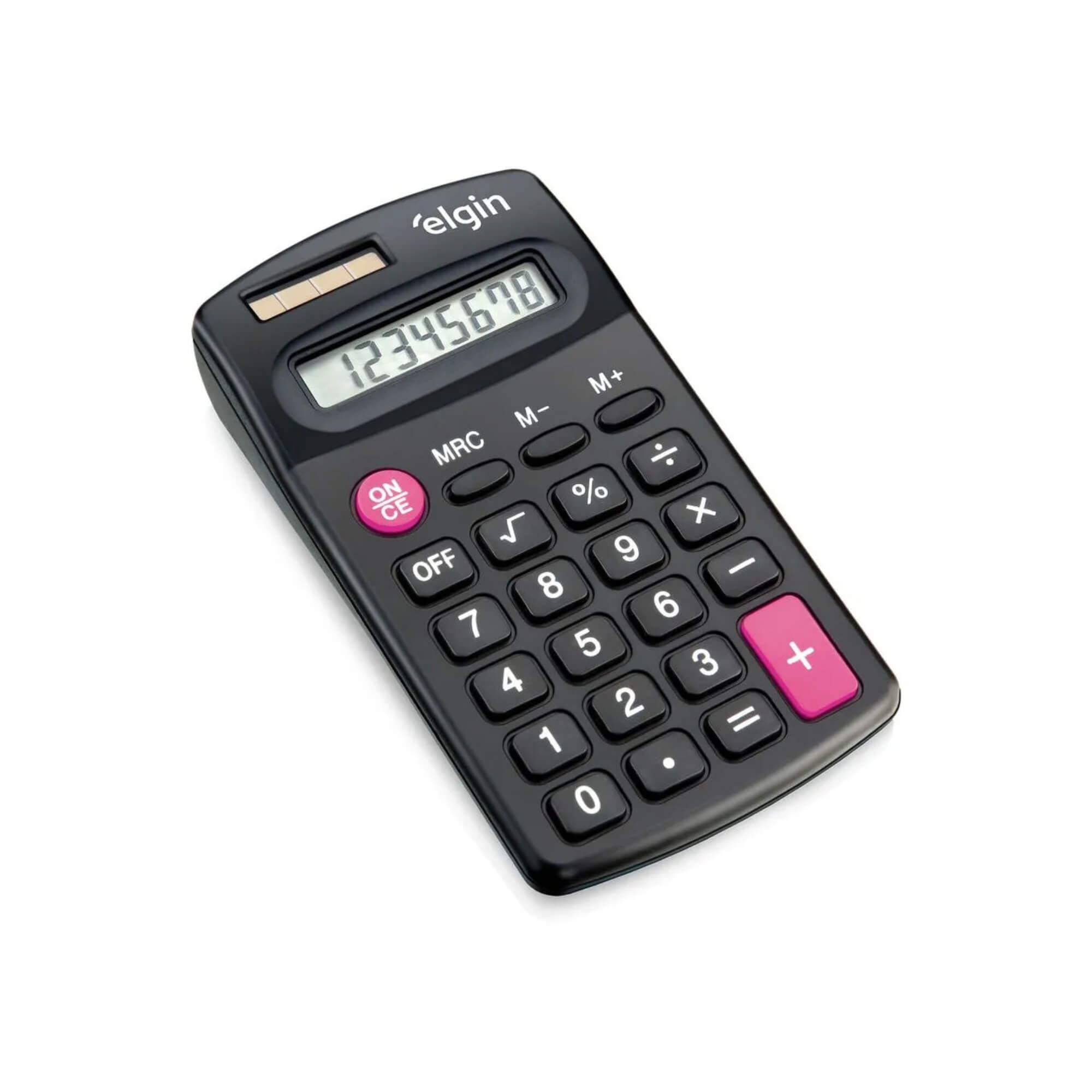 Calculadora de Bolso 8 Dígitos 4 Operações Básicas Alimentação Solar Elgin - 42CB14850000