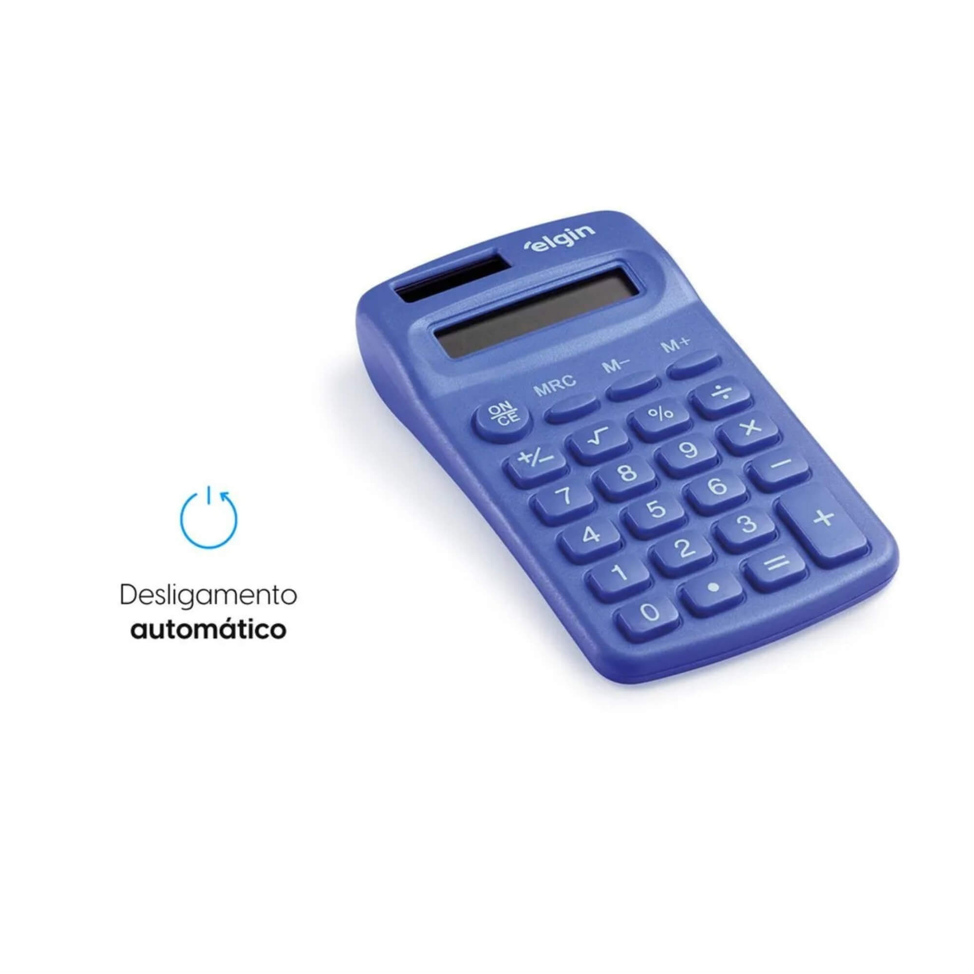 Calculadora de Bolso - 8 Dígitos Desligamento Automático Azul Elgin - 42CB1485A000