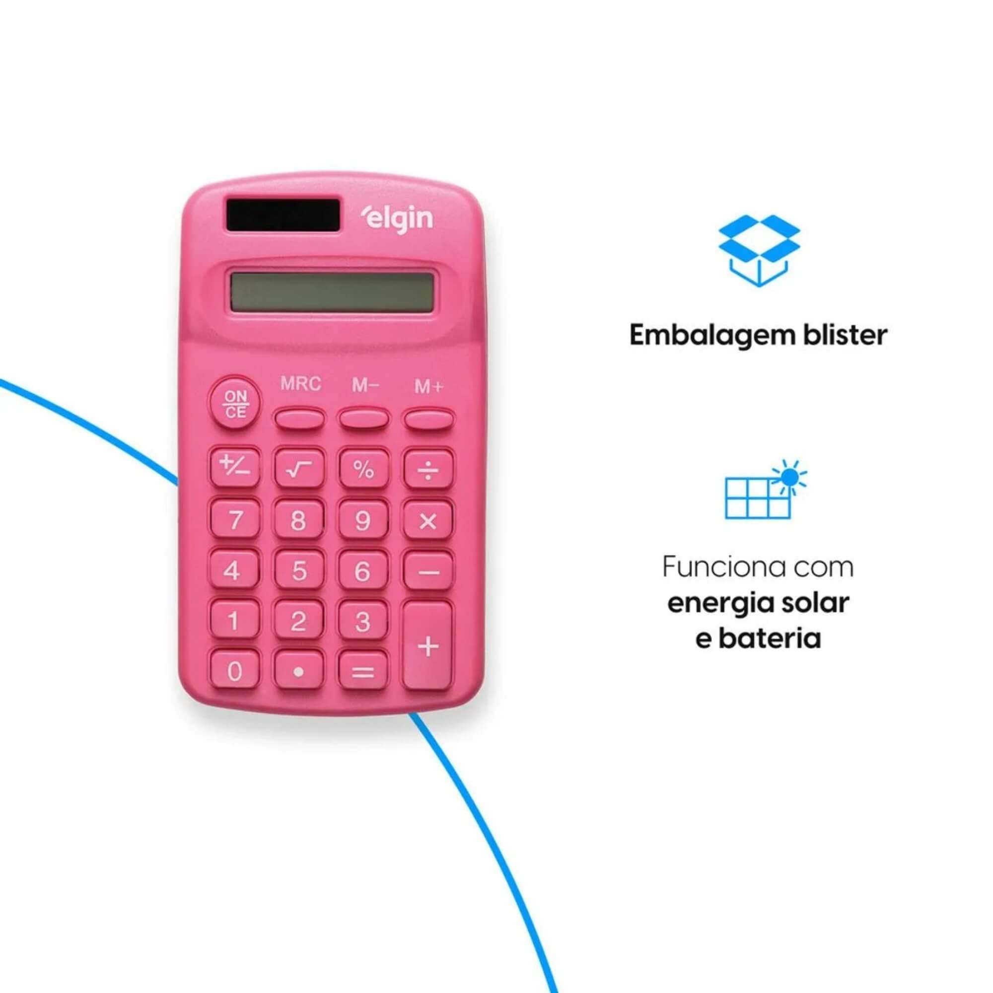 Calculadora de Bolso - 8 Dígitos Desligamento Automático Rosa Elgin - 42CB1485R000