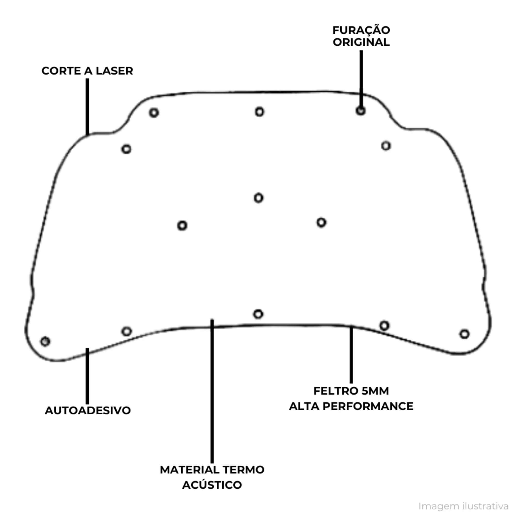 Forro de Capô Toyota Hilux 2005 até 2011 Grud - GTC 5599