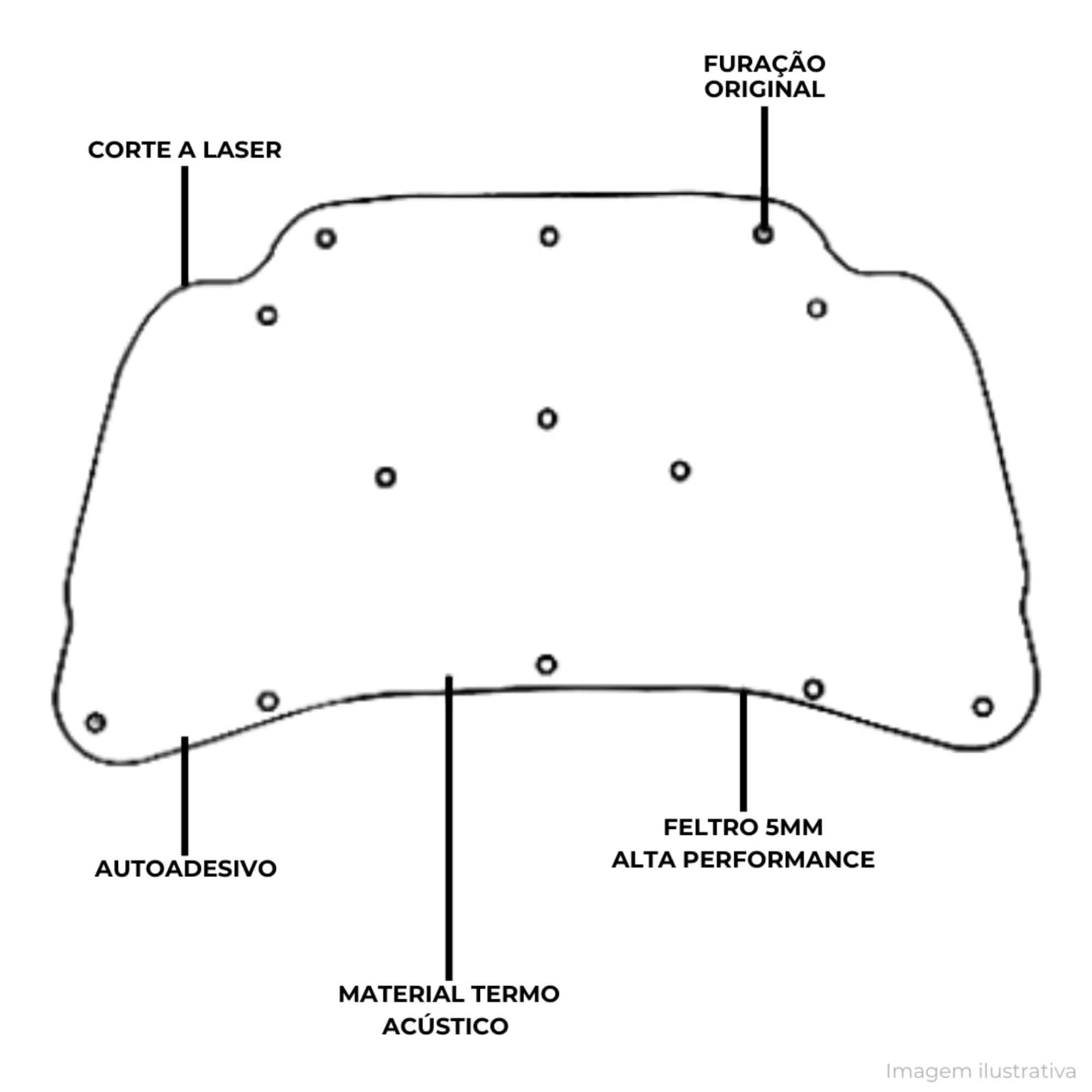 Forro de Capô Volkswagen Polo / Virtus 2017 a 2022 Grud - GTC 5679