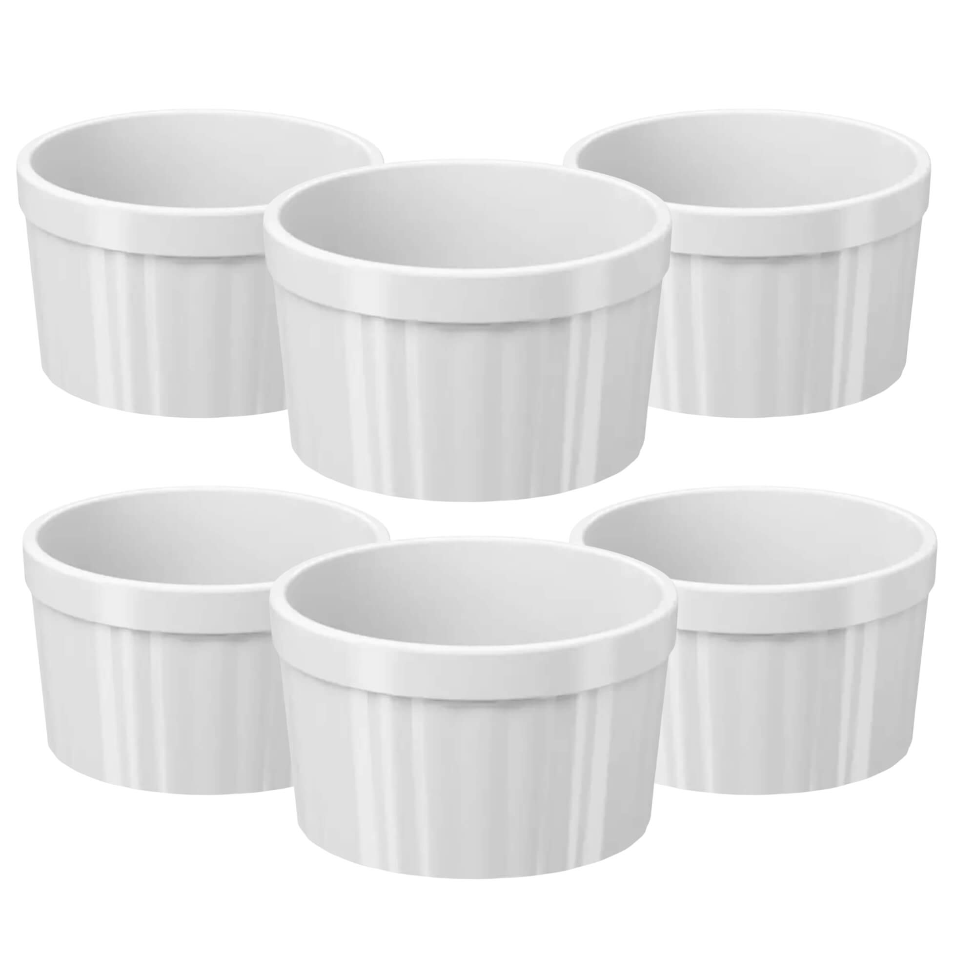 COMP Kit 6 Tigelas Ramekin Uno 150ml Branco Brinox